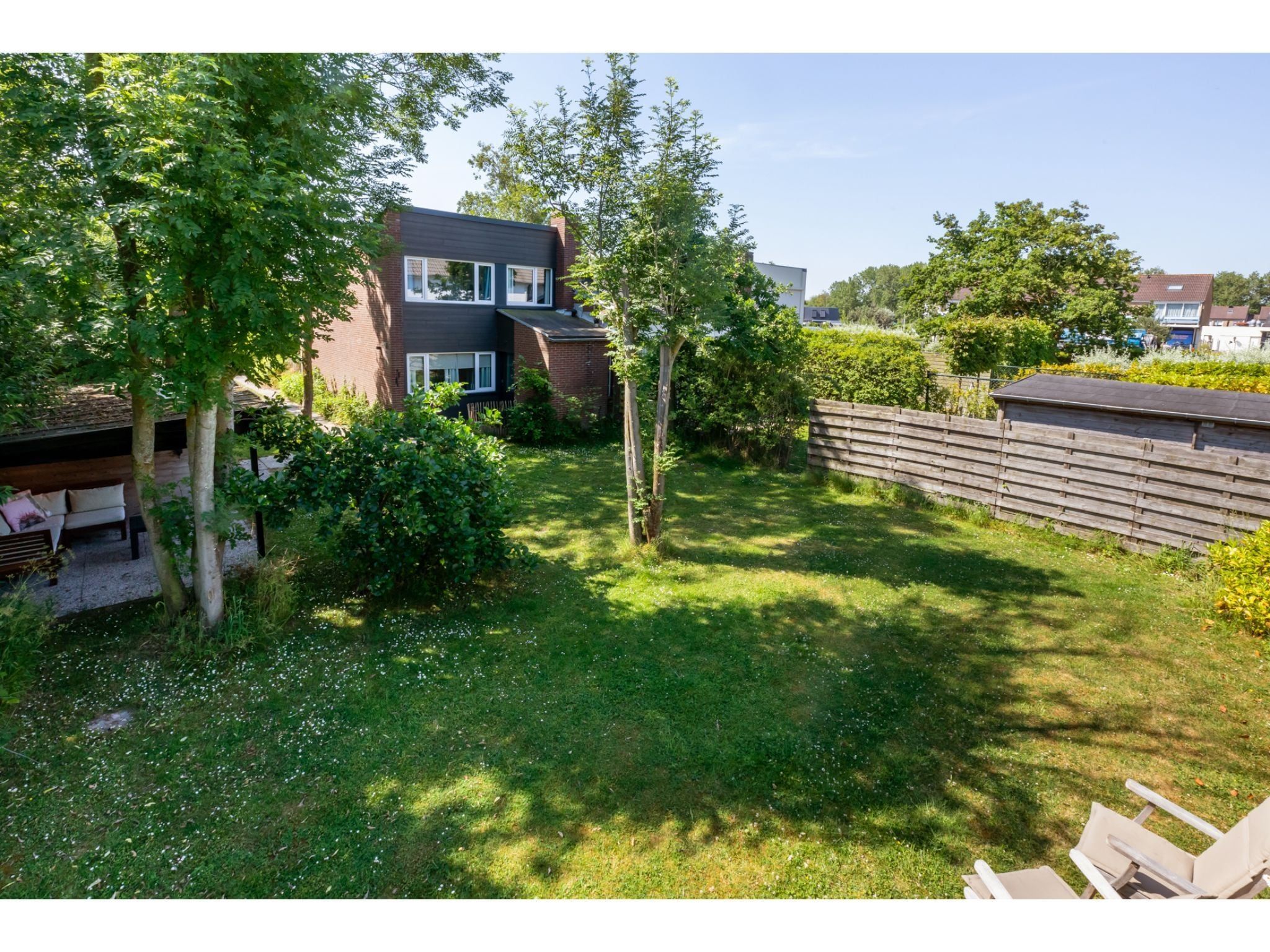 De tuin van Lepelblad 7 in Nieuwvlietbad