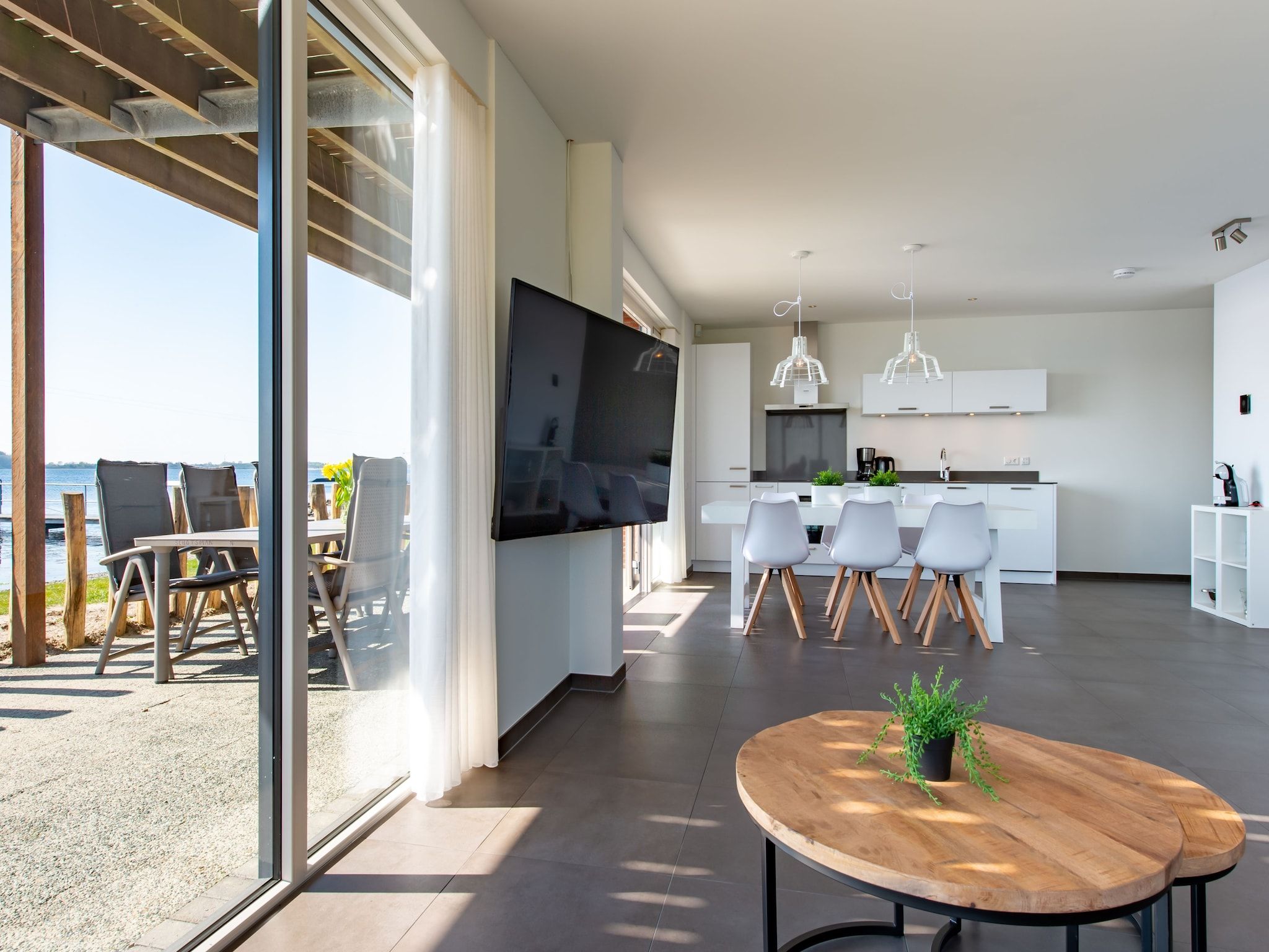 De woonkamer van Appartement 4c  Schotsman Watersport in Kamperland
