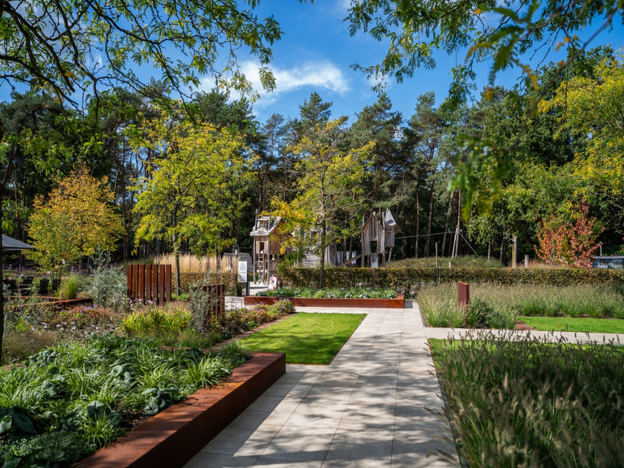 De tuin van Vakantiepark Molenvelden 3 in Veldhoven