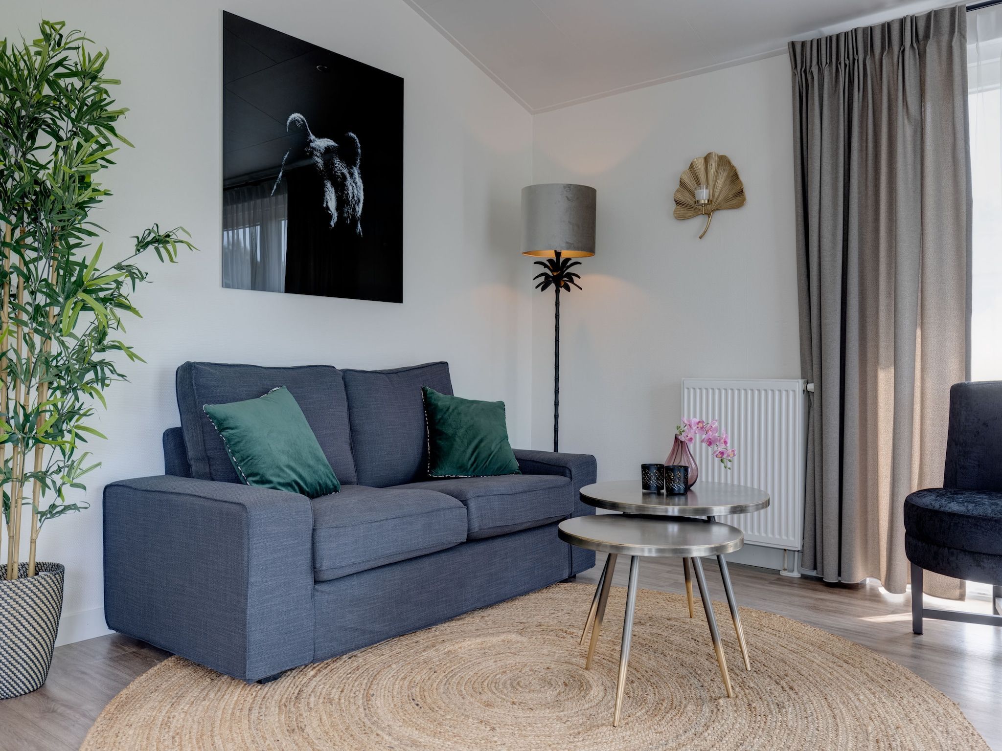 De woonkamer van Vakantiepark Molenvelden 4 in Veldhoven