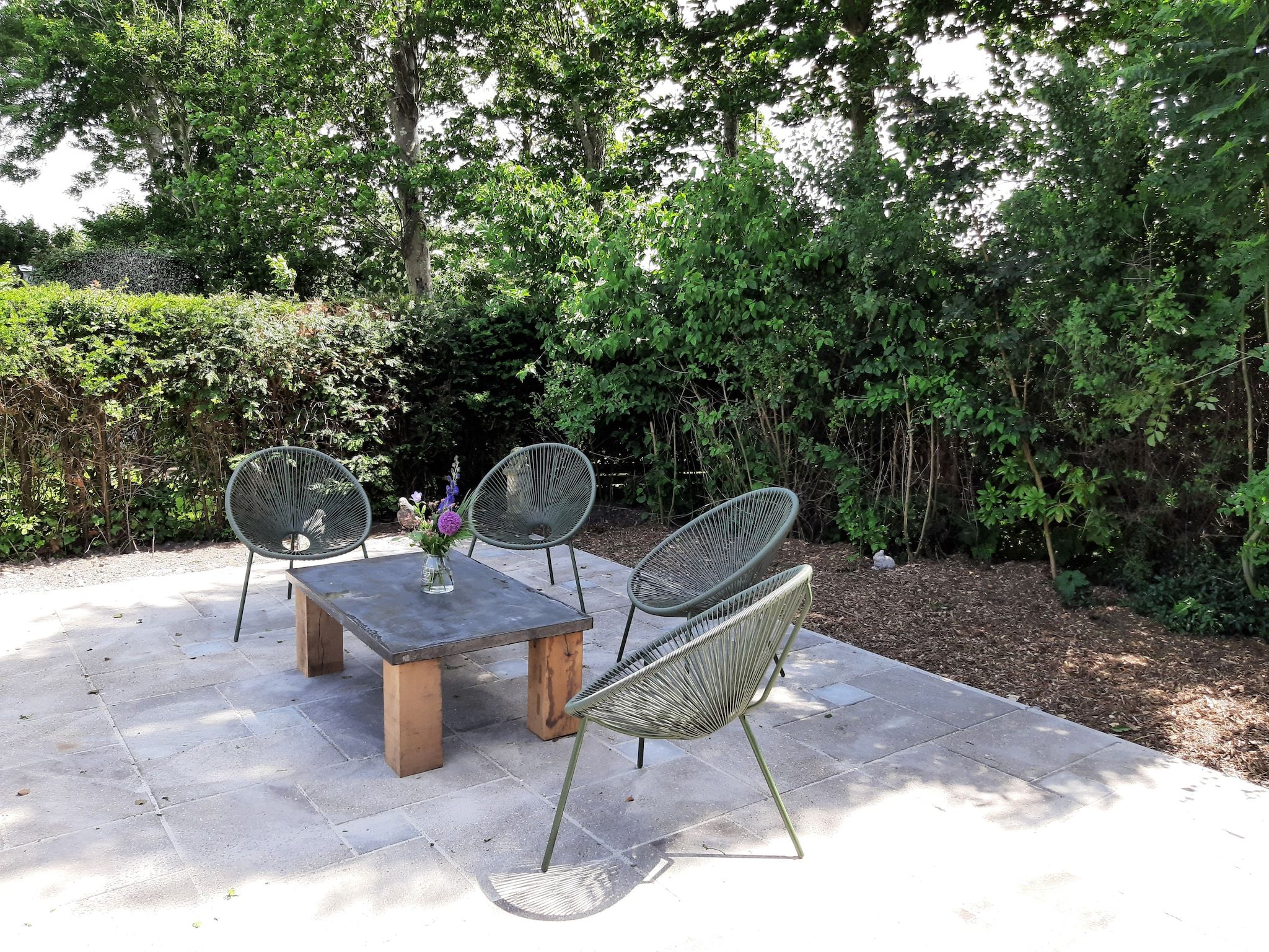 De tuin van Vakantiehuis DJEZ in Tuitjenhorn