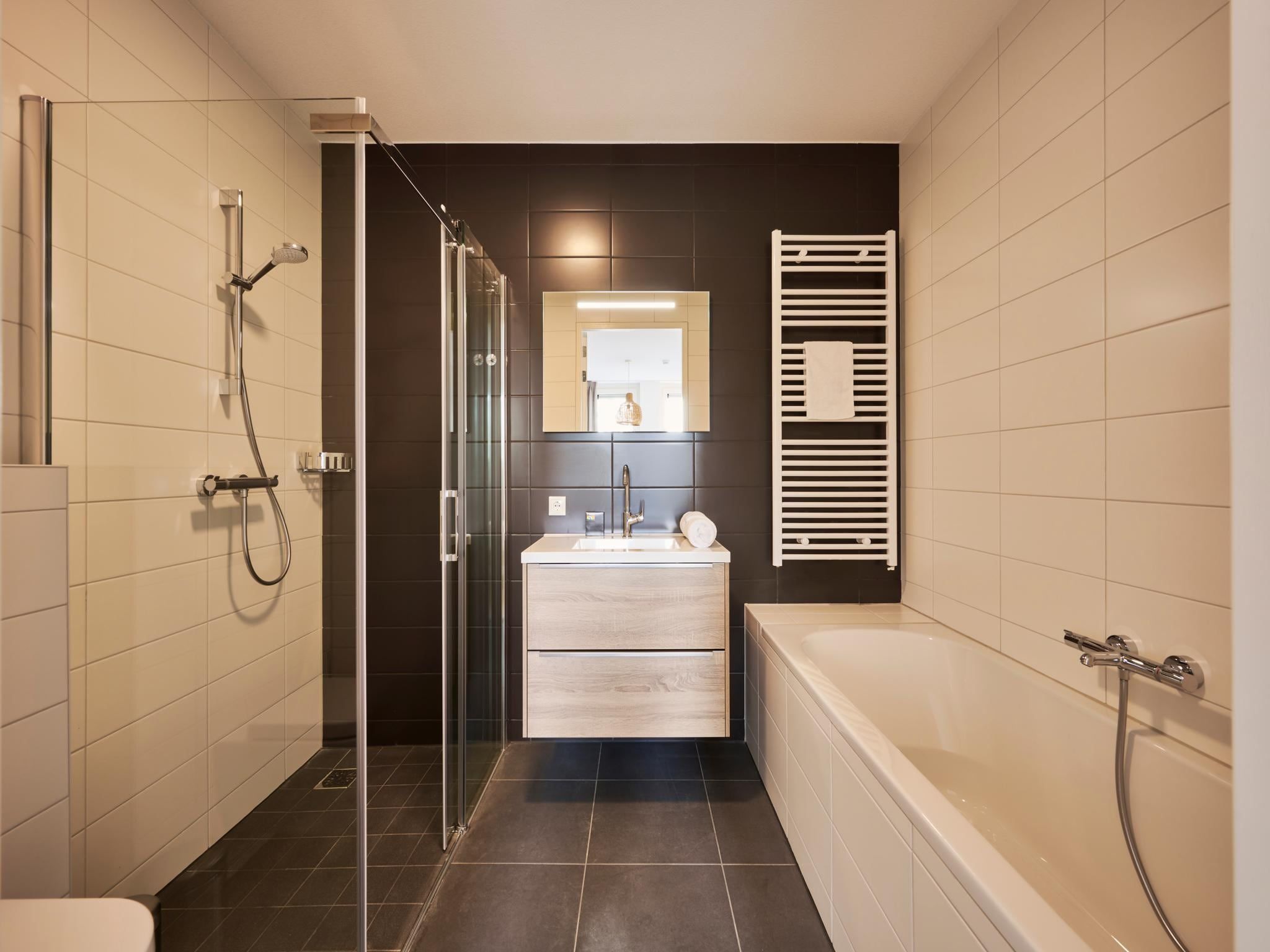 De badkamer van Resort Maastricht 35 in Maastricht