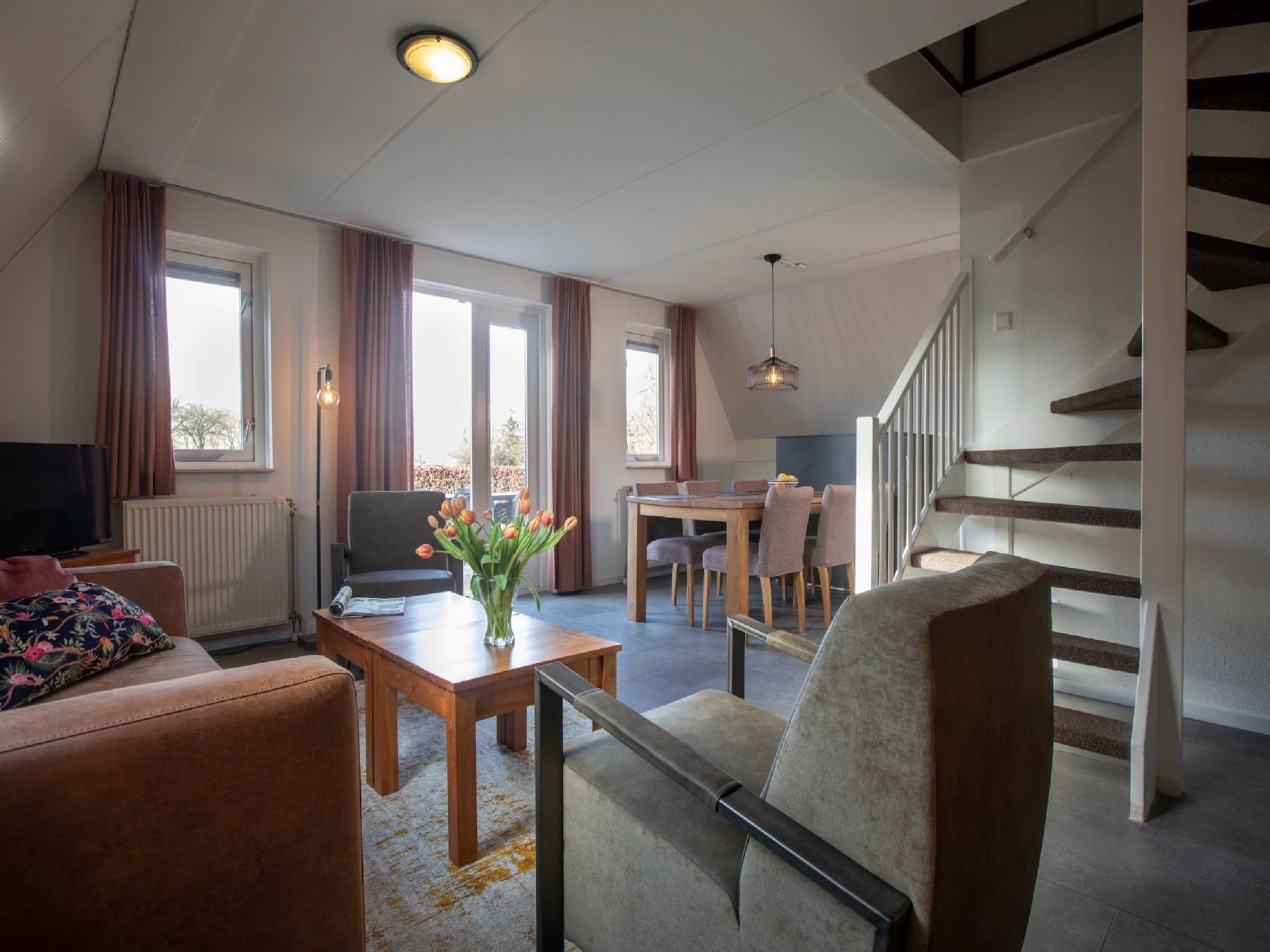 De woonkamer van Vakantie bij Meeussen - Molendal 2 in Plasmolen