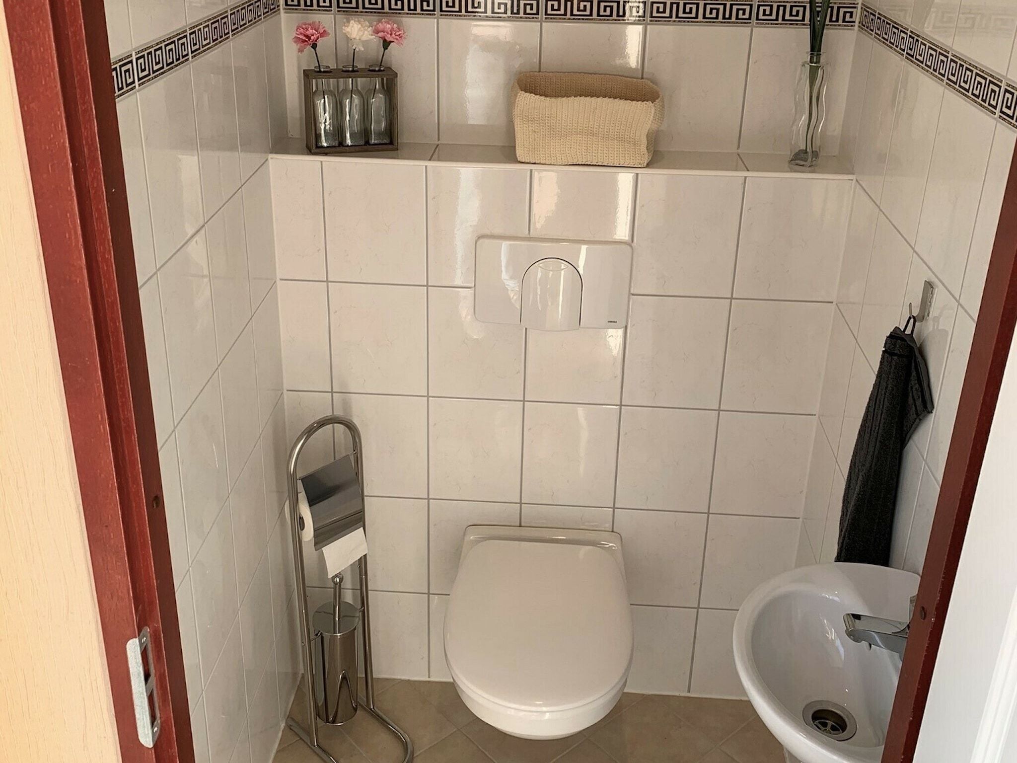 De badkamer van Recreatiepark Rhederlaagse Meren 7 in Lathum