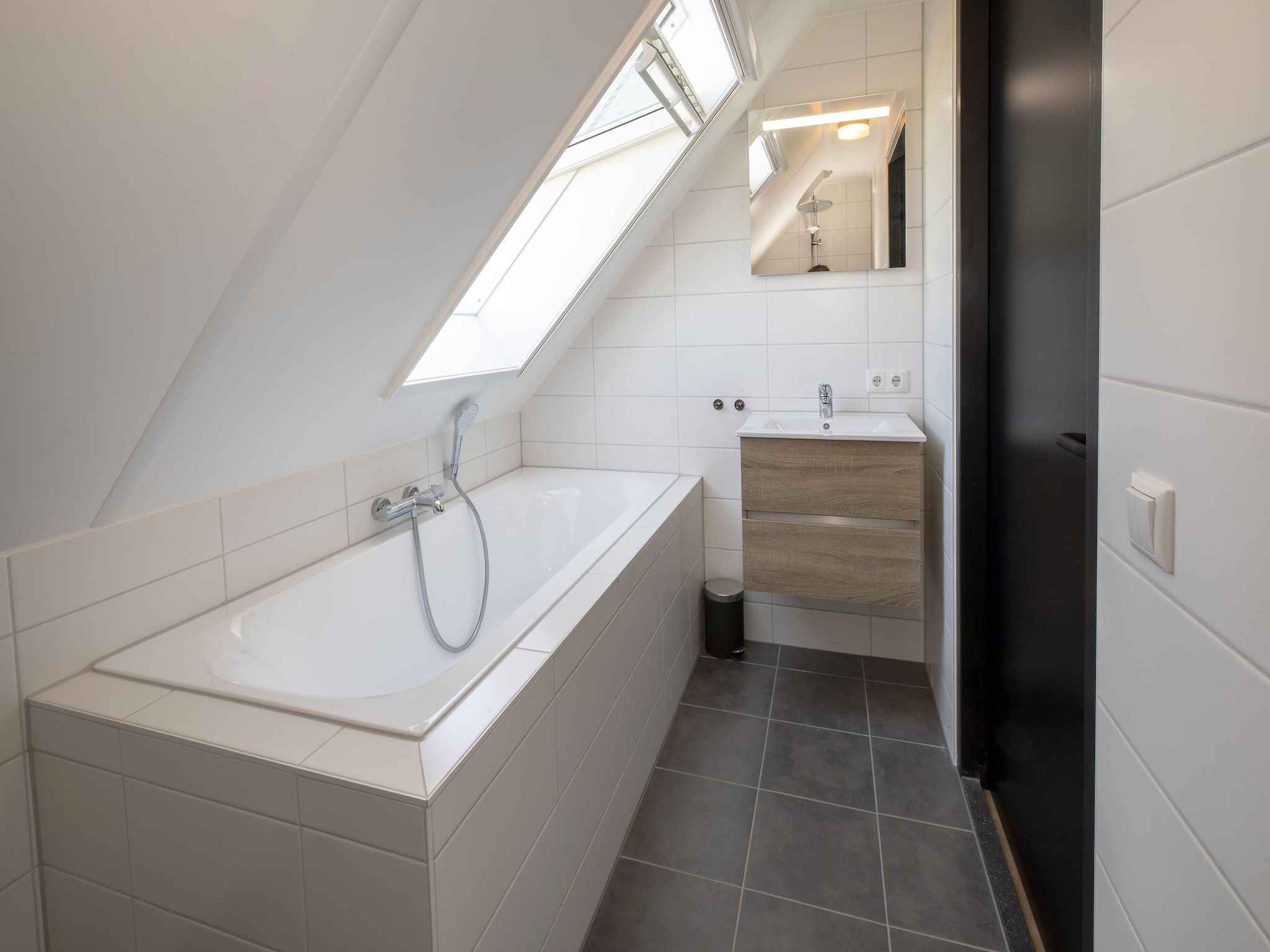 De badkamer van Landgoed Eysinga State 5 in Sint Nicolaasga