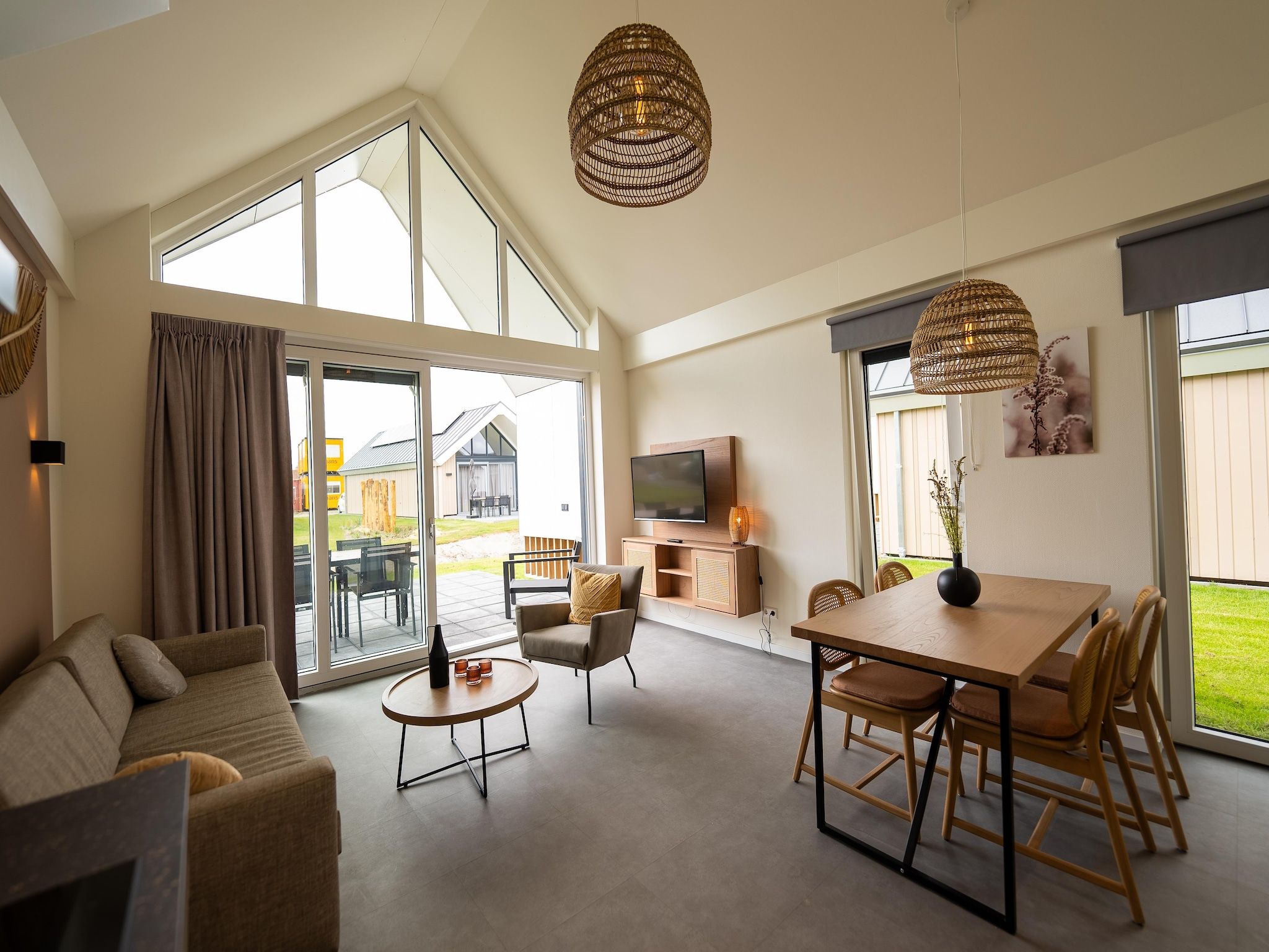 De woonkamer van Vakantiepark Zeebad 14 in Breskens