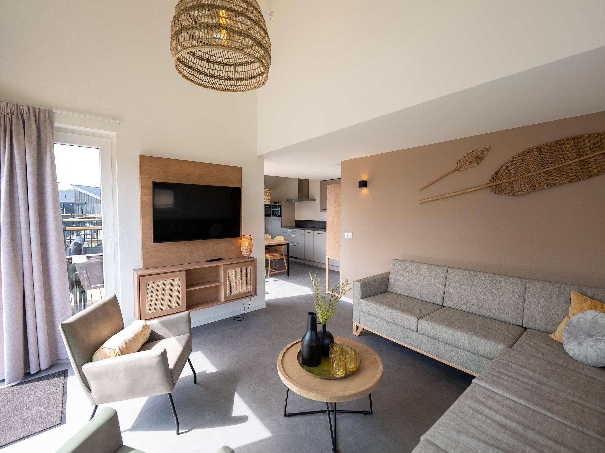 De woonkamer van Vakantiepark Zeebad 19 in Breskens