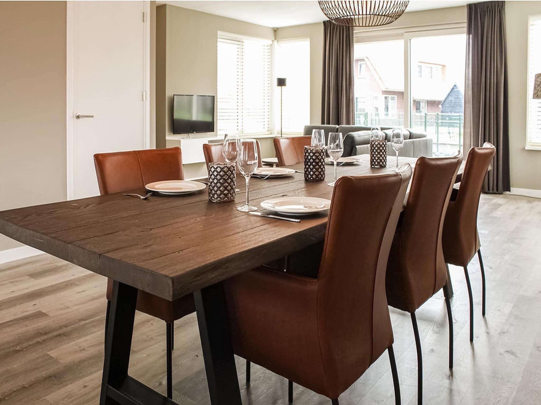 De eetkamer van Recreatiepark Idskenhuizen 2 in Idskenhuizen