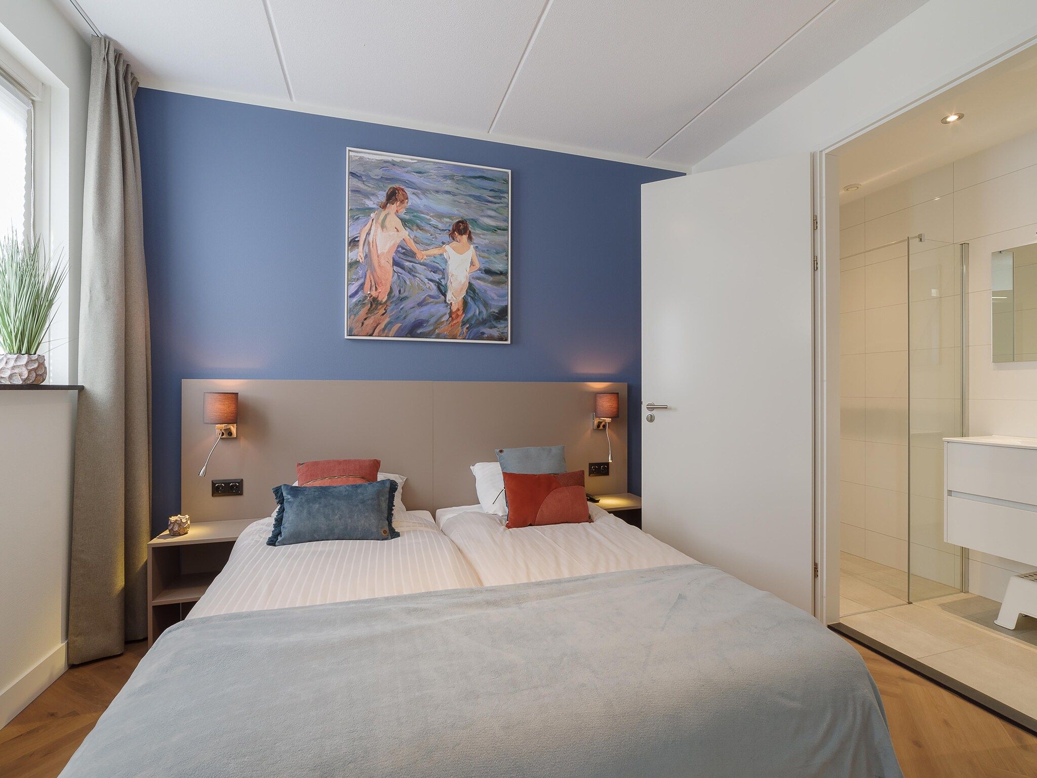 Een slaapkamer van Zeeuwse Pracht 8 p welness in Colijnsplaat