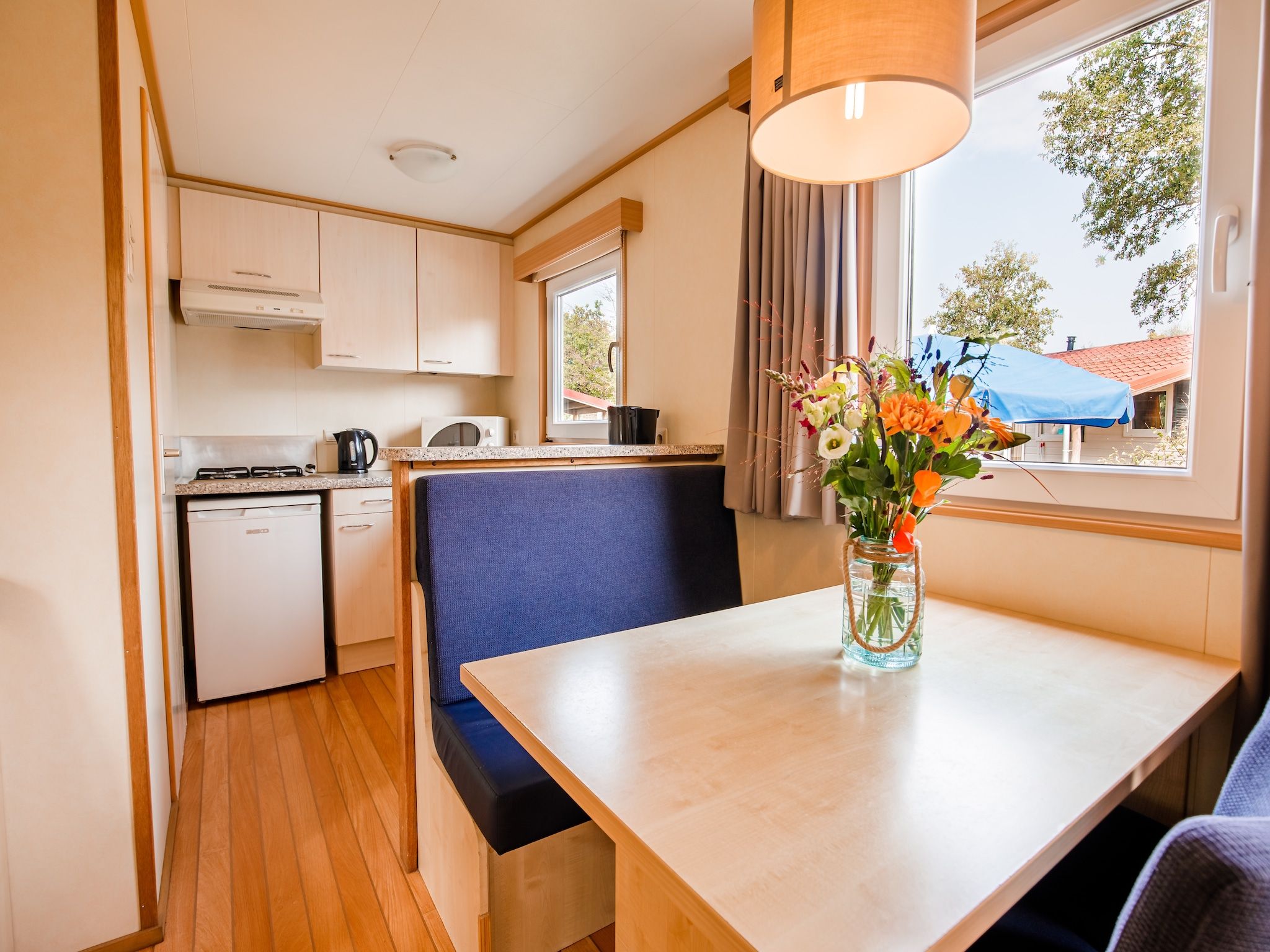 De keuken van Vakantiepark Leukermeer 5 in Well