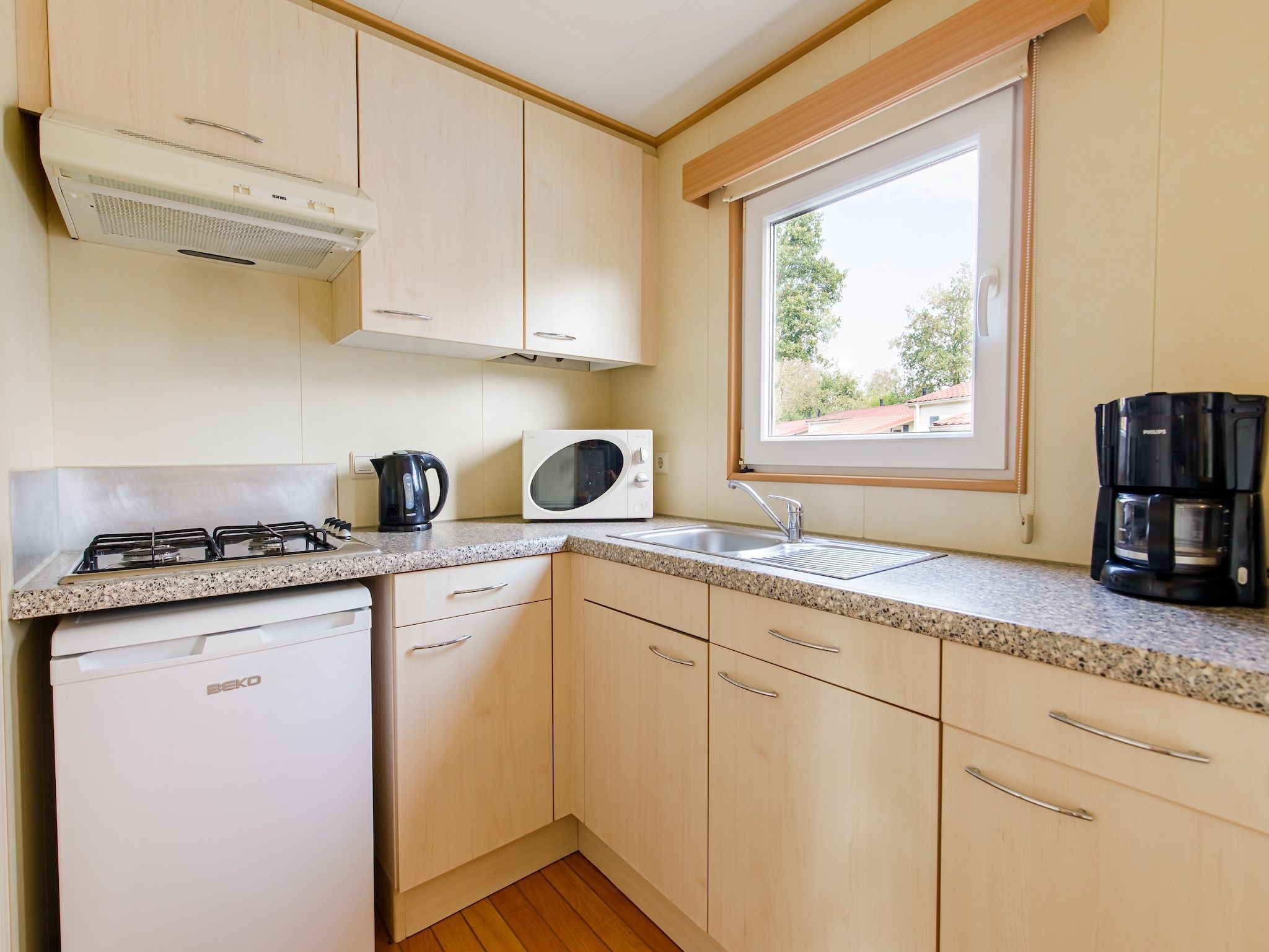 De keuken van Vakantiepark Leukermeer 6 in Well