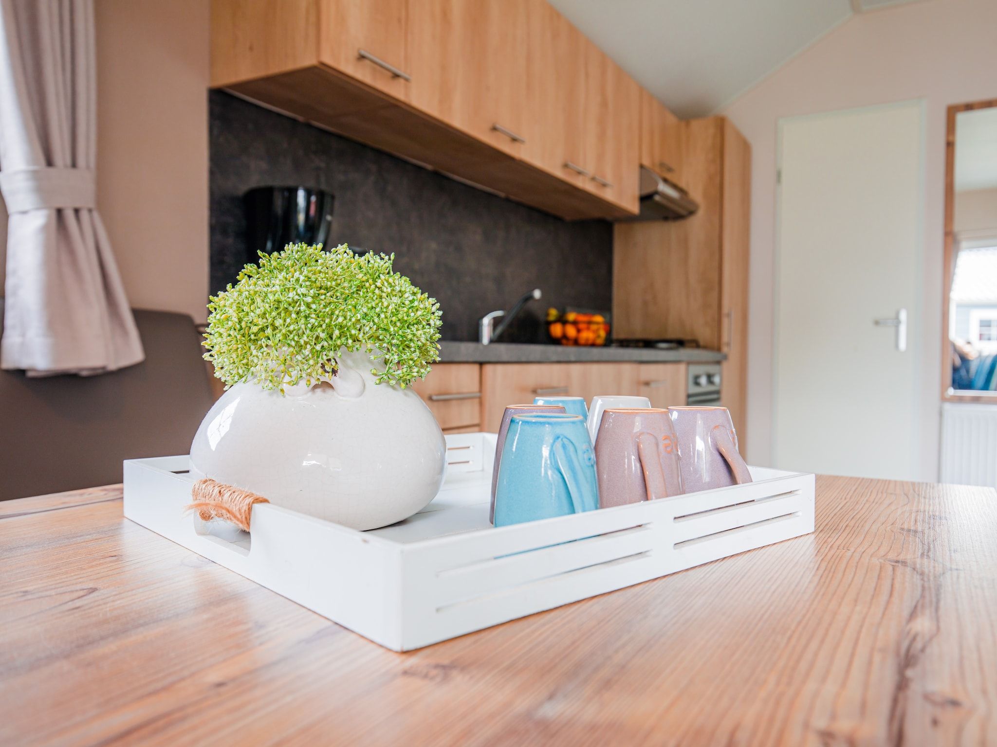 De keuken van Vakantiepark Leukermeer 11 in Well