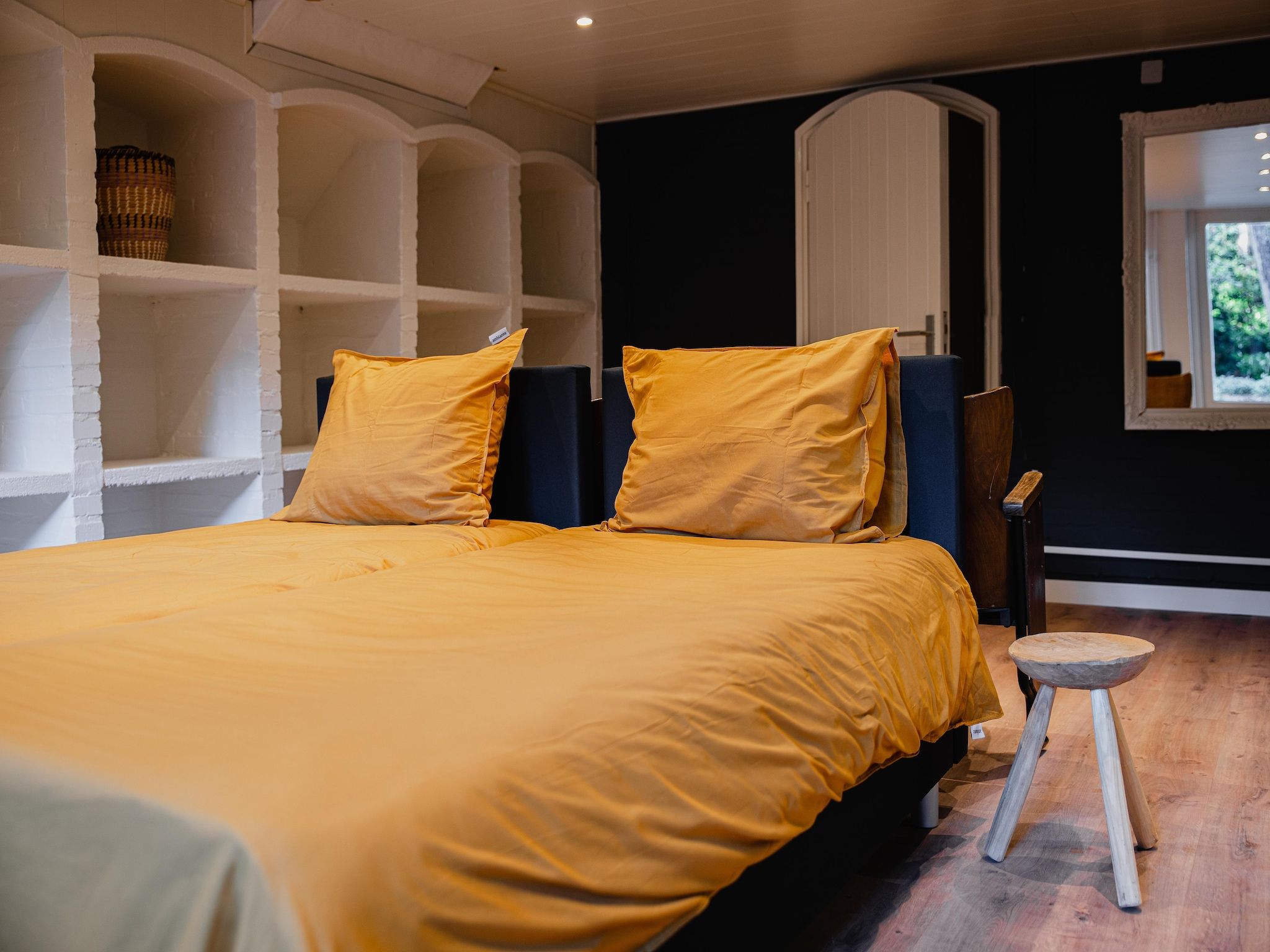 Een slaapkamer van Dorpswoning Het Jagershuis in Leende