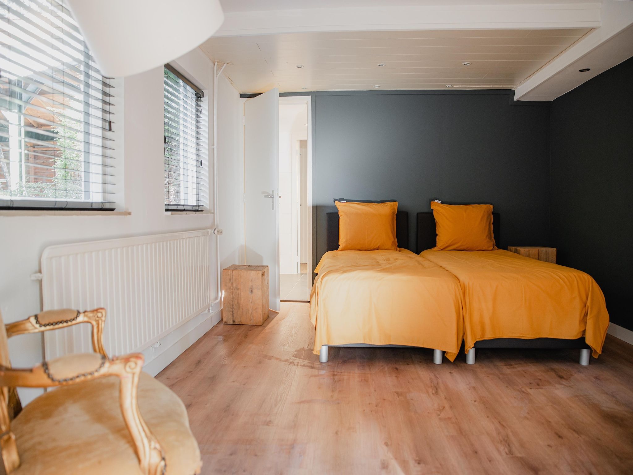 Een slaapkamer van Dorpswoning Het Jagershuis in Leende