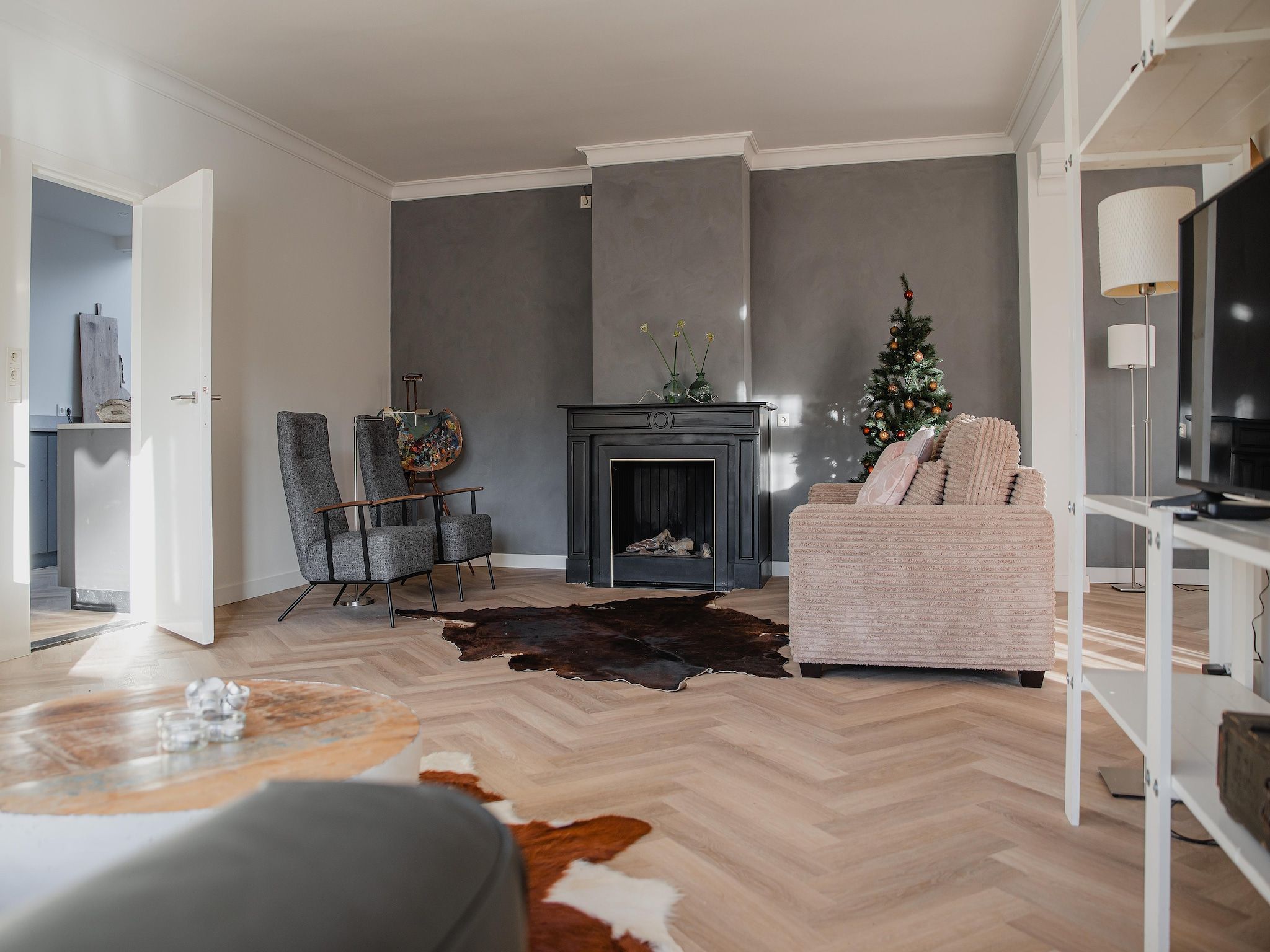 De woonkamer van Dorpswoning Het Jagershuis in Leende