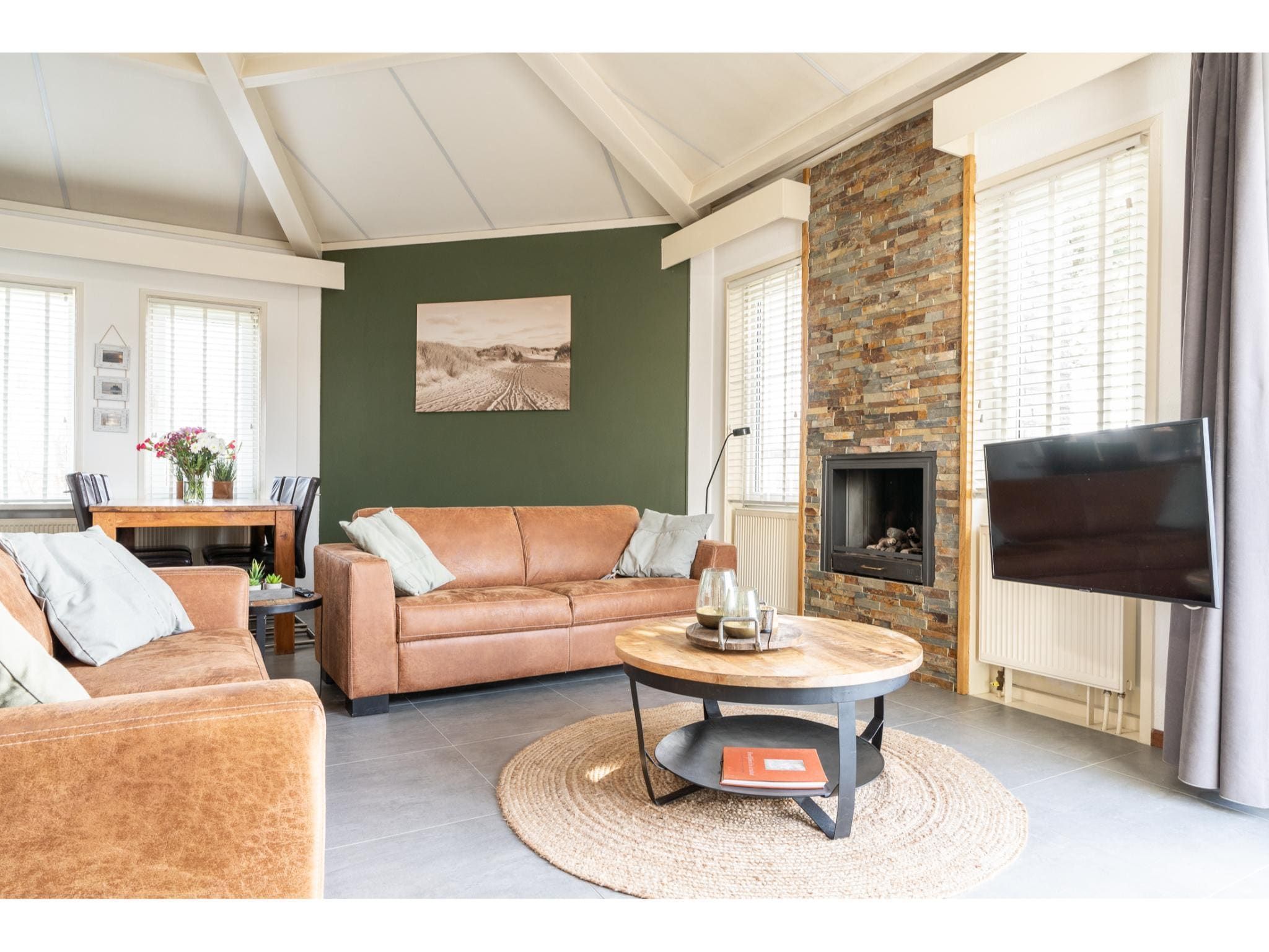 De woonkamer van Golfvilla 39 Wellness in Hollum