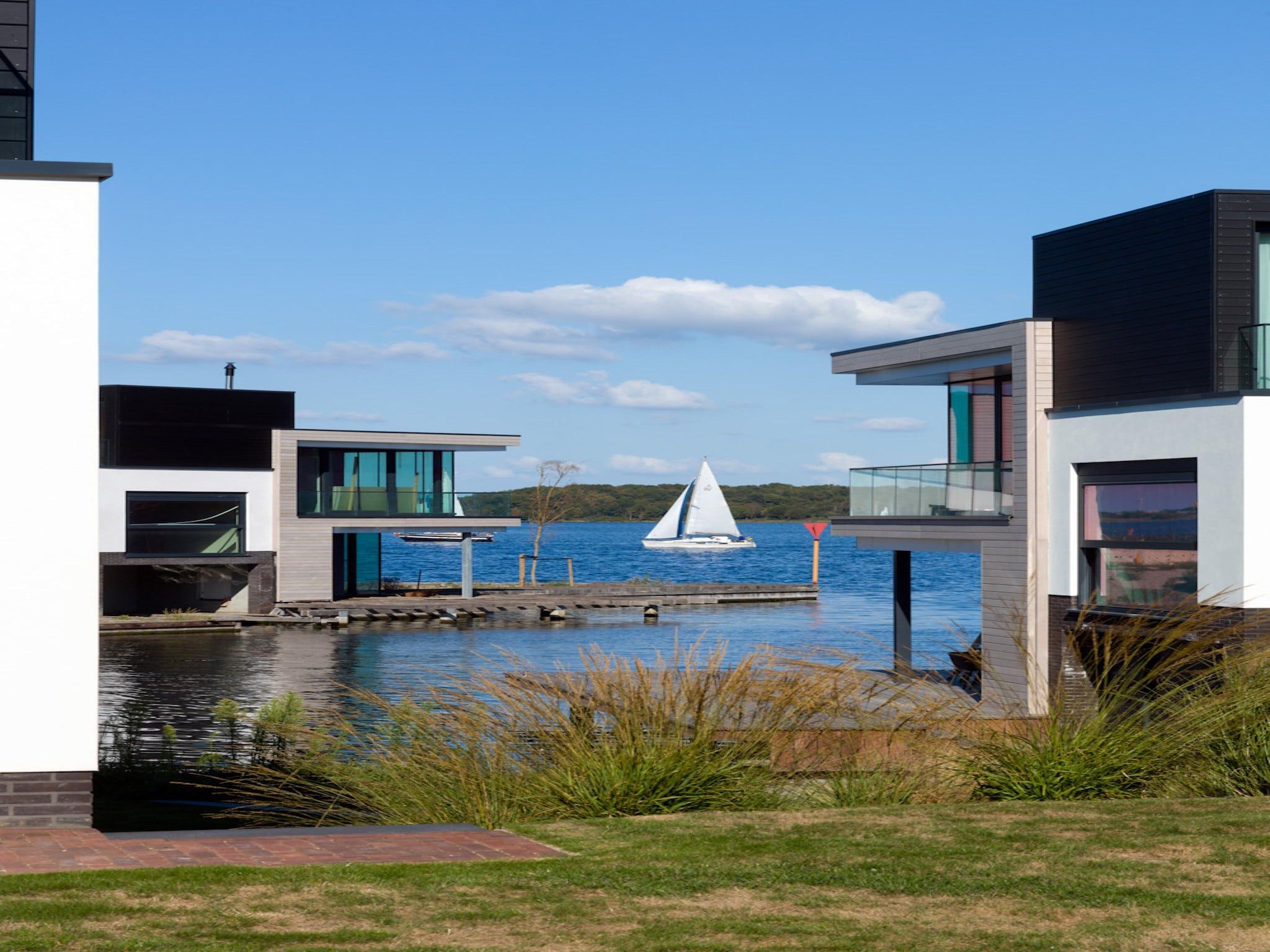 Het uitzicht vanaf Harbour Village 15 in Arnemuiden