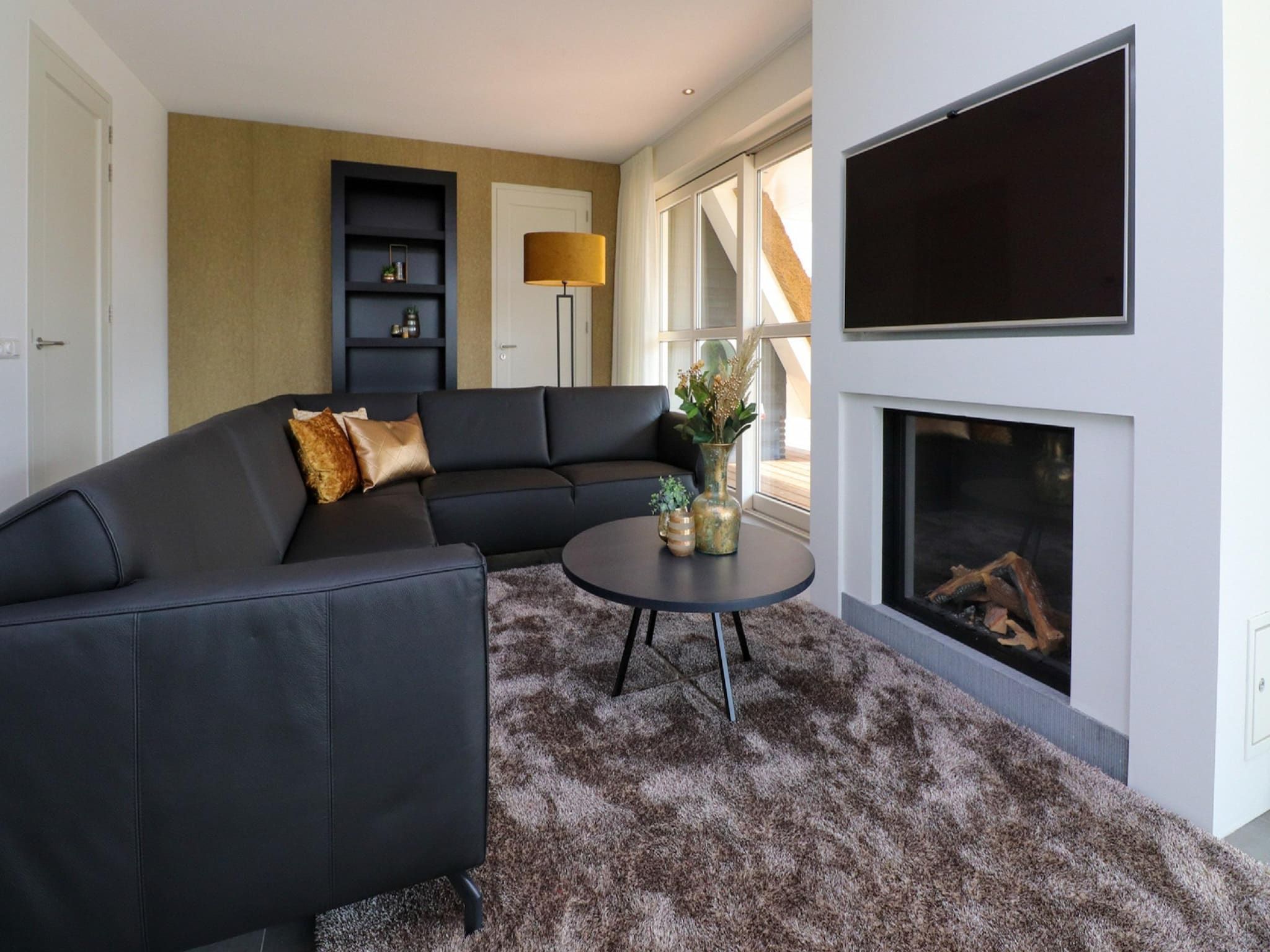 De woonkamer van Friese Meren Villa's 20 in Delfstrahuizen