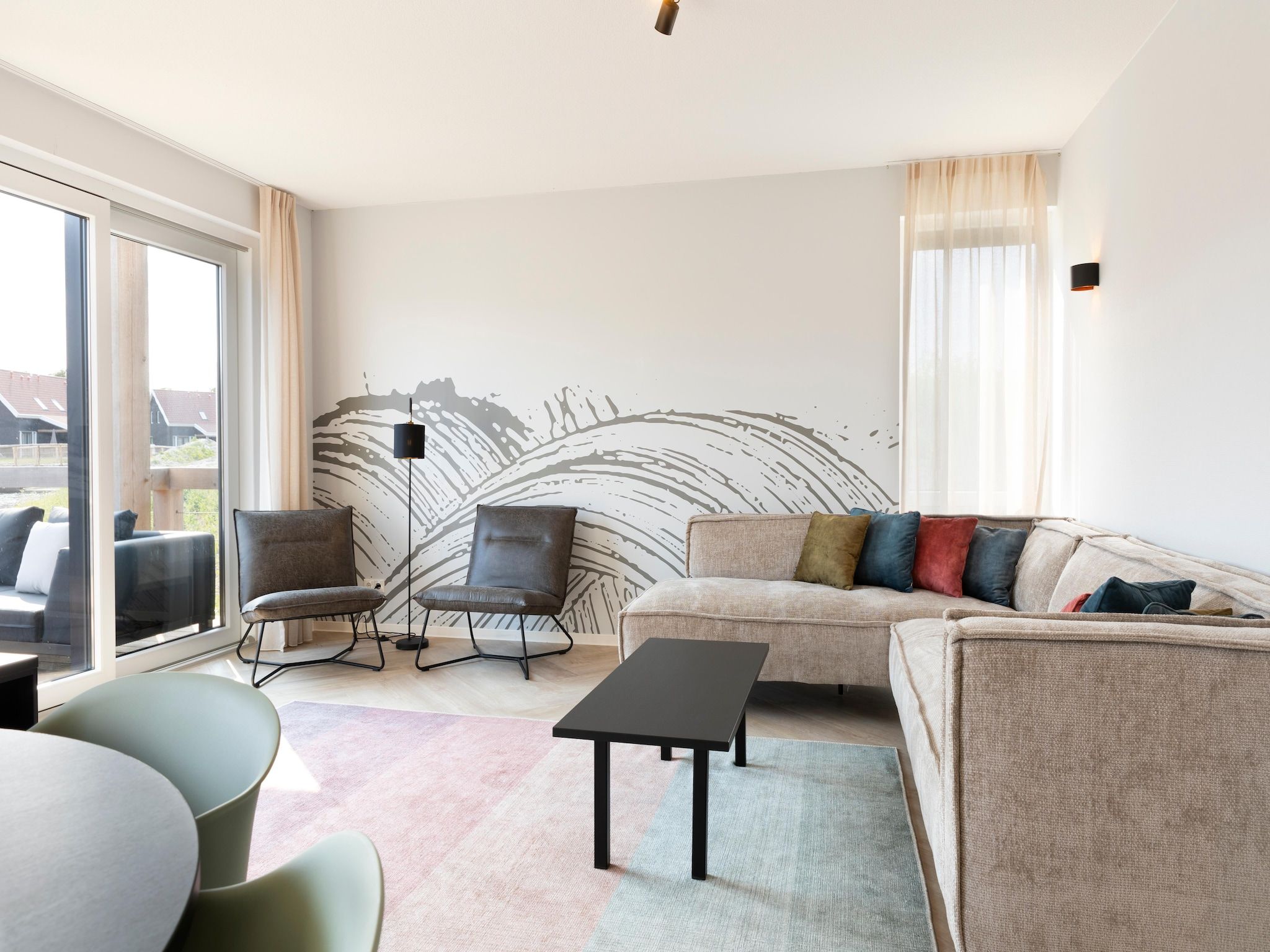 De woonkamer van Resort Nieuwvliet-Bad 13 in Nieuwvliet