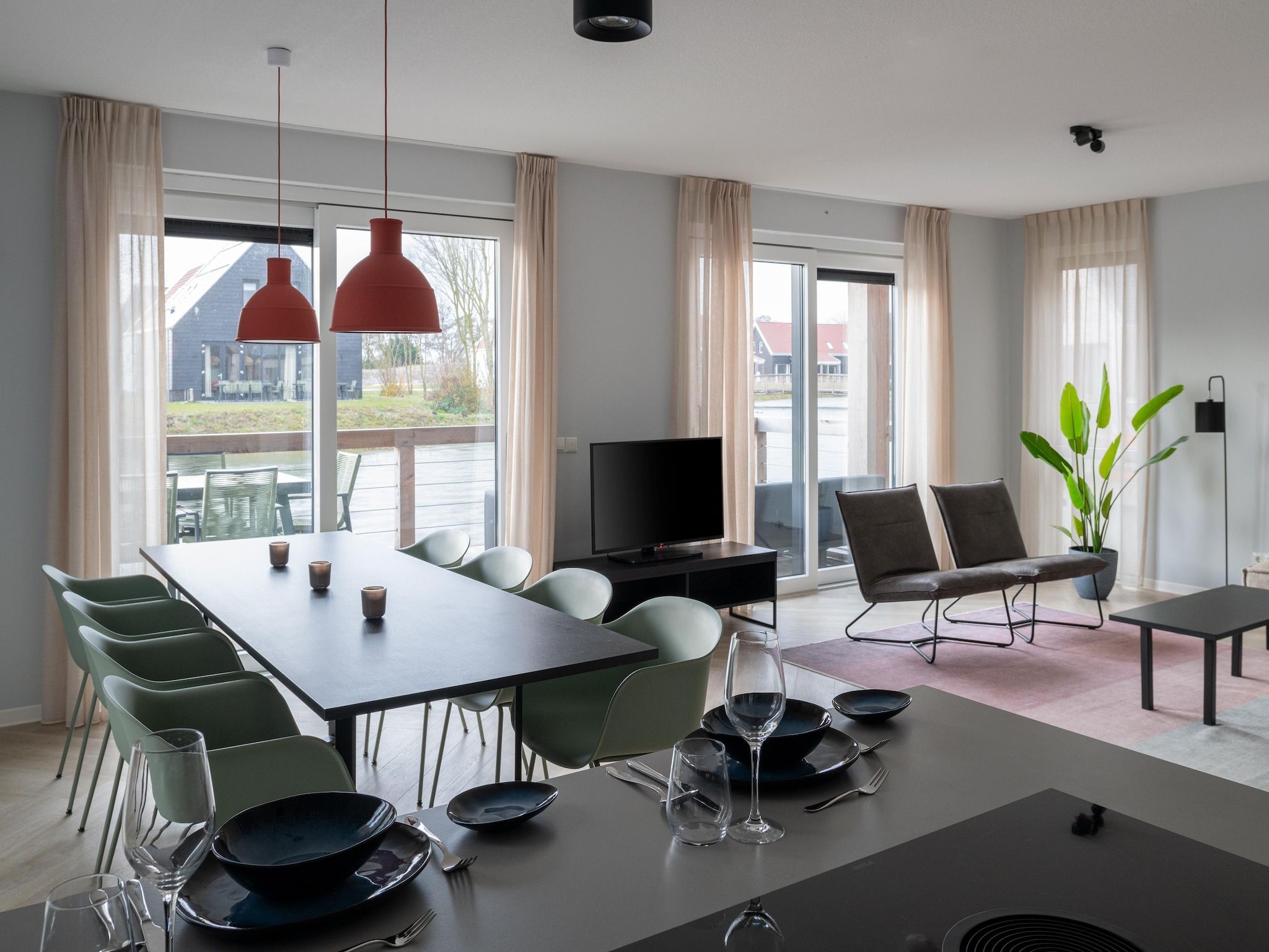 De woonkamer van Resort Nieuwvliet-Bad 14 in Nieuwvliet