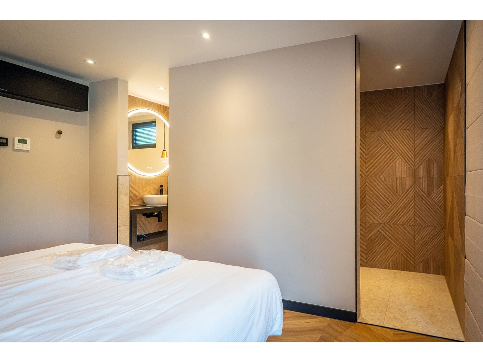 Een slaapkamer van Type N Luxe Villa Zeeburg in De Cocksdorp