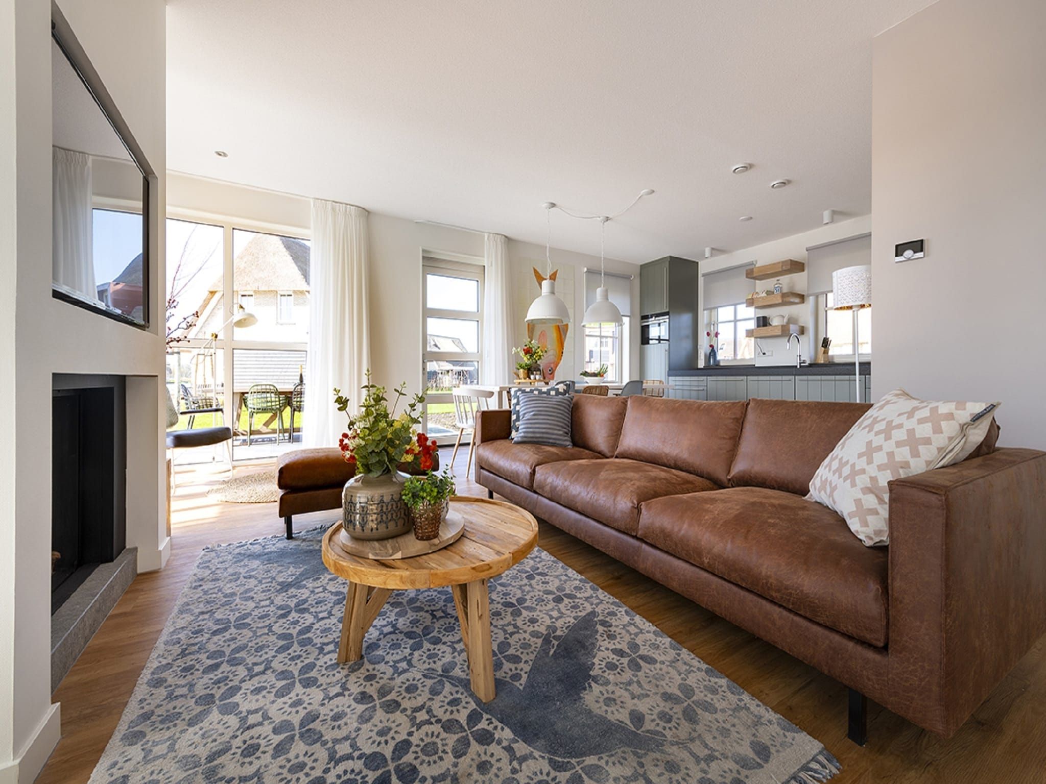 De woonkamer van Friese Meren Villa's 22 in Delfstrahuizen