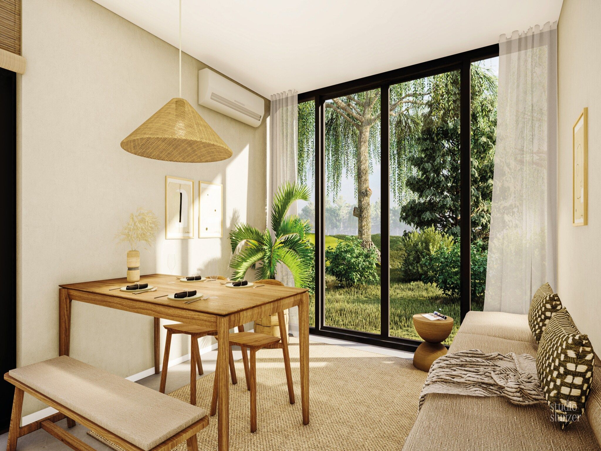 De woonkamer van Resort de Parel 9 in Zeewolde