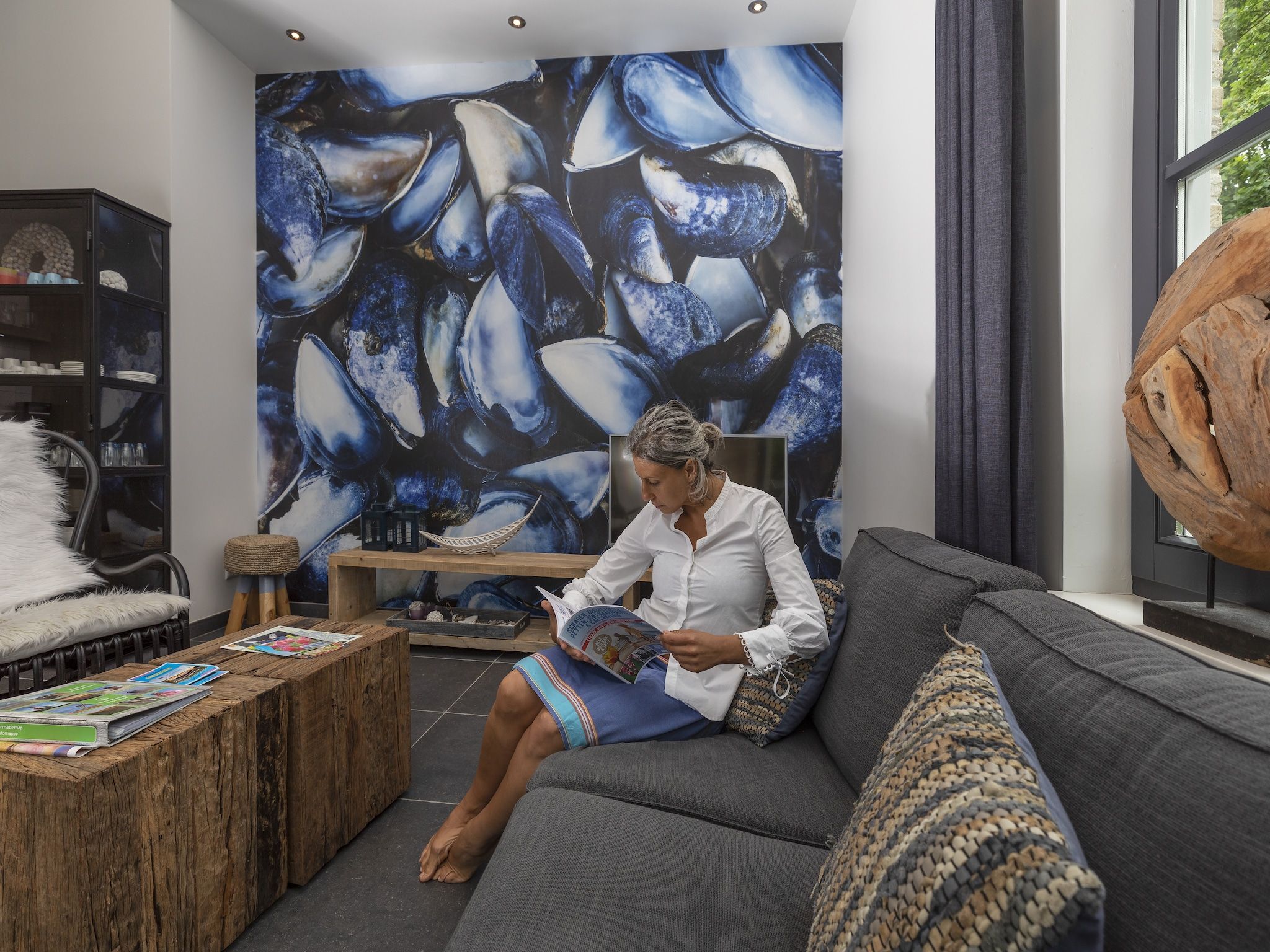 De woonkamer van Bungalowpark Campanula 8 in St. Maartenszee