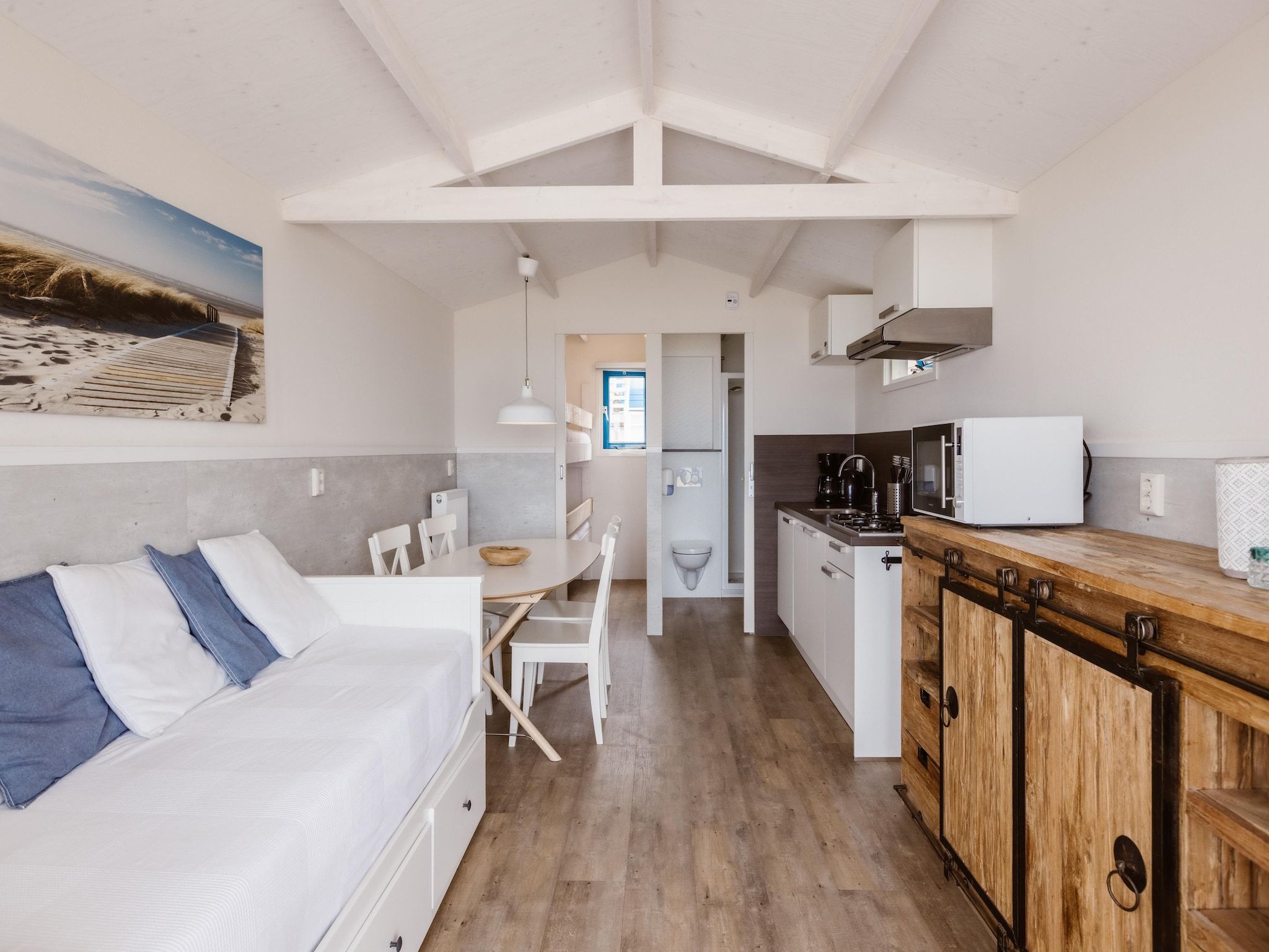 De woonkamer van Resort Beach Houses Wijk aan Zee 3 in Wijk aan Zee