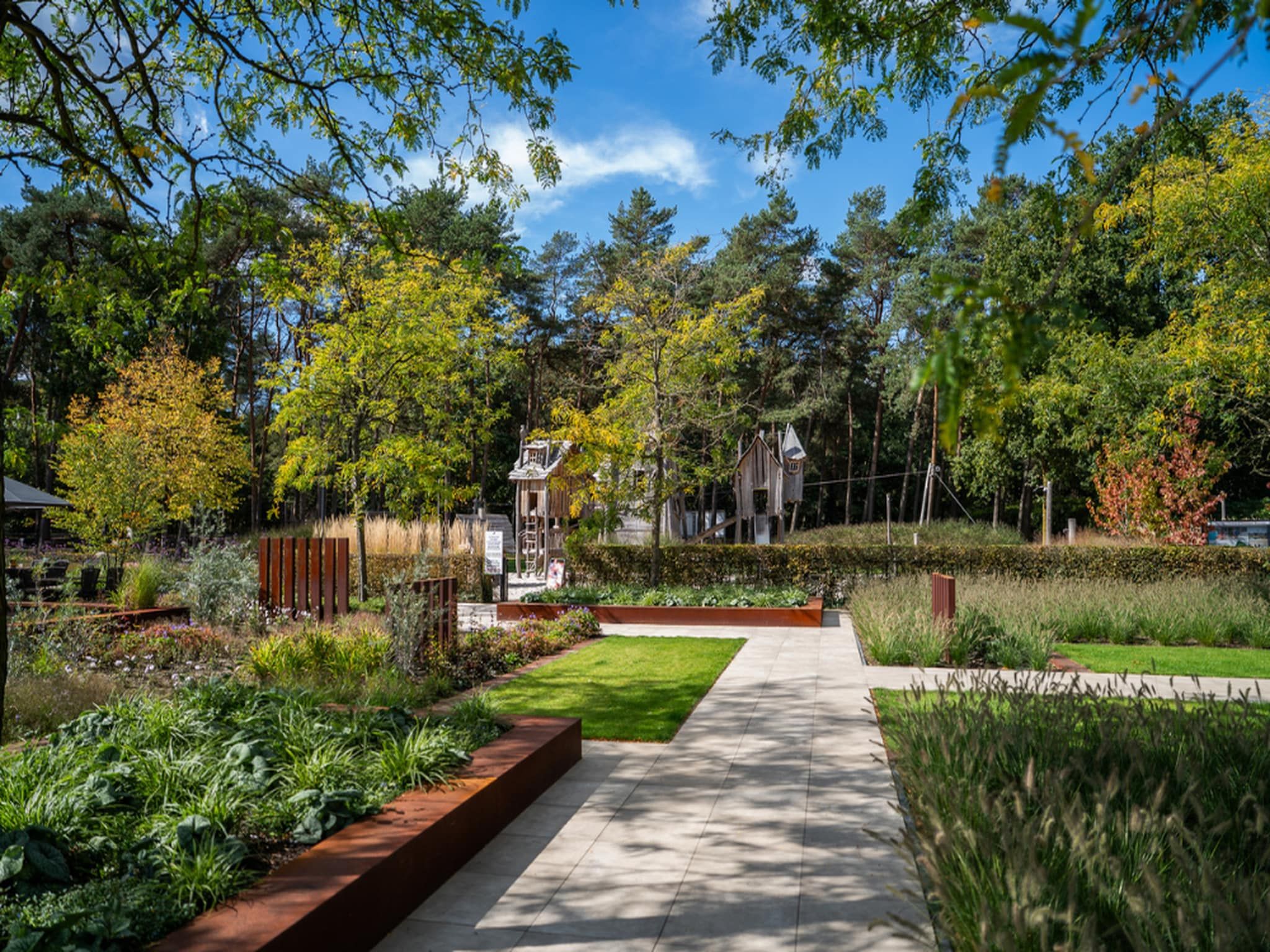De tuin van Vakantiepark Molenvelden 7 in Veldhoven
