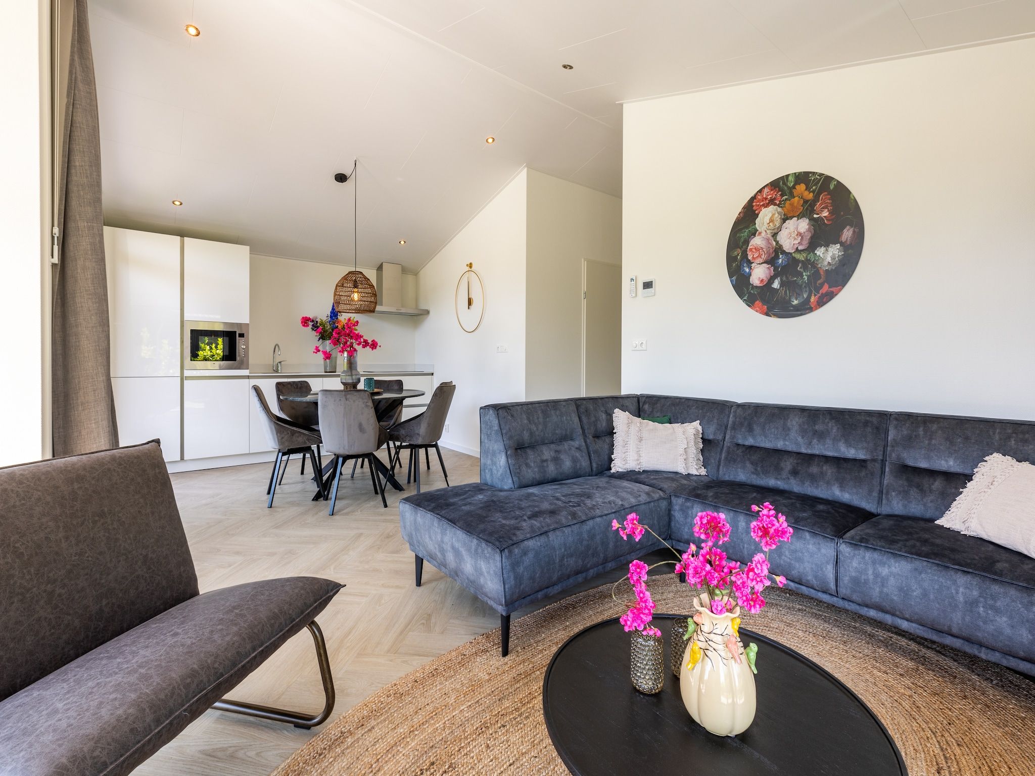 De woonkamer van Vakantiepark Molenvelden 8 in Veldhoven