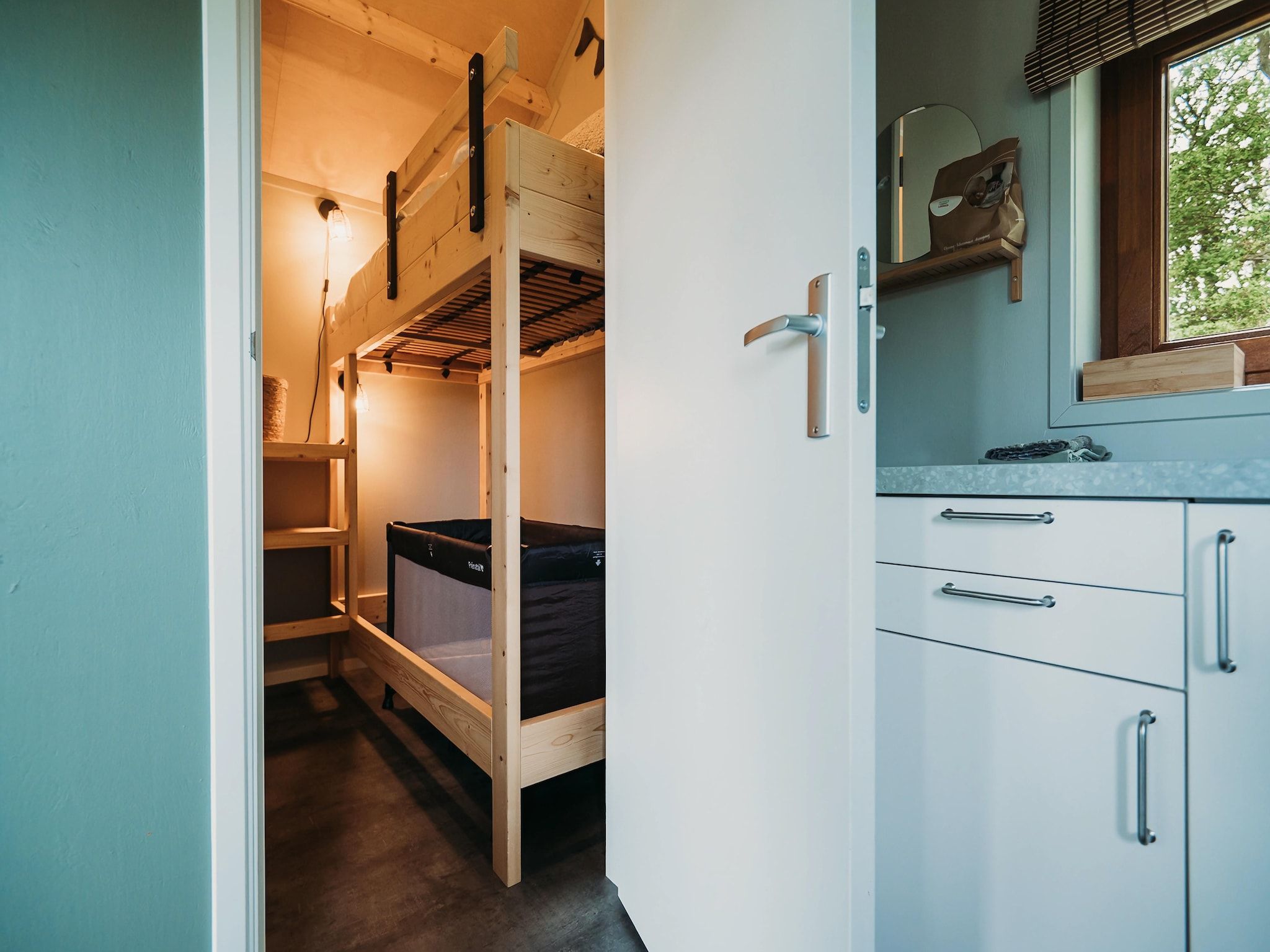 Een slaapkamer van Acker Lodges 4 in Ruinerwold