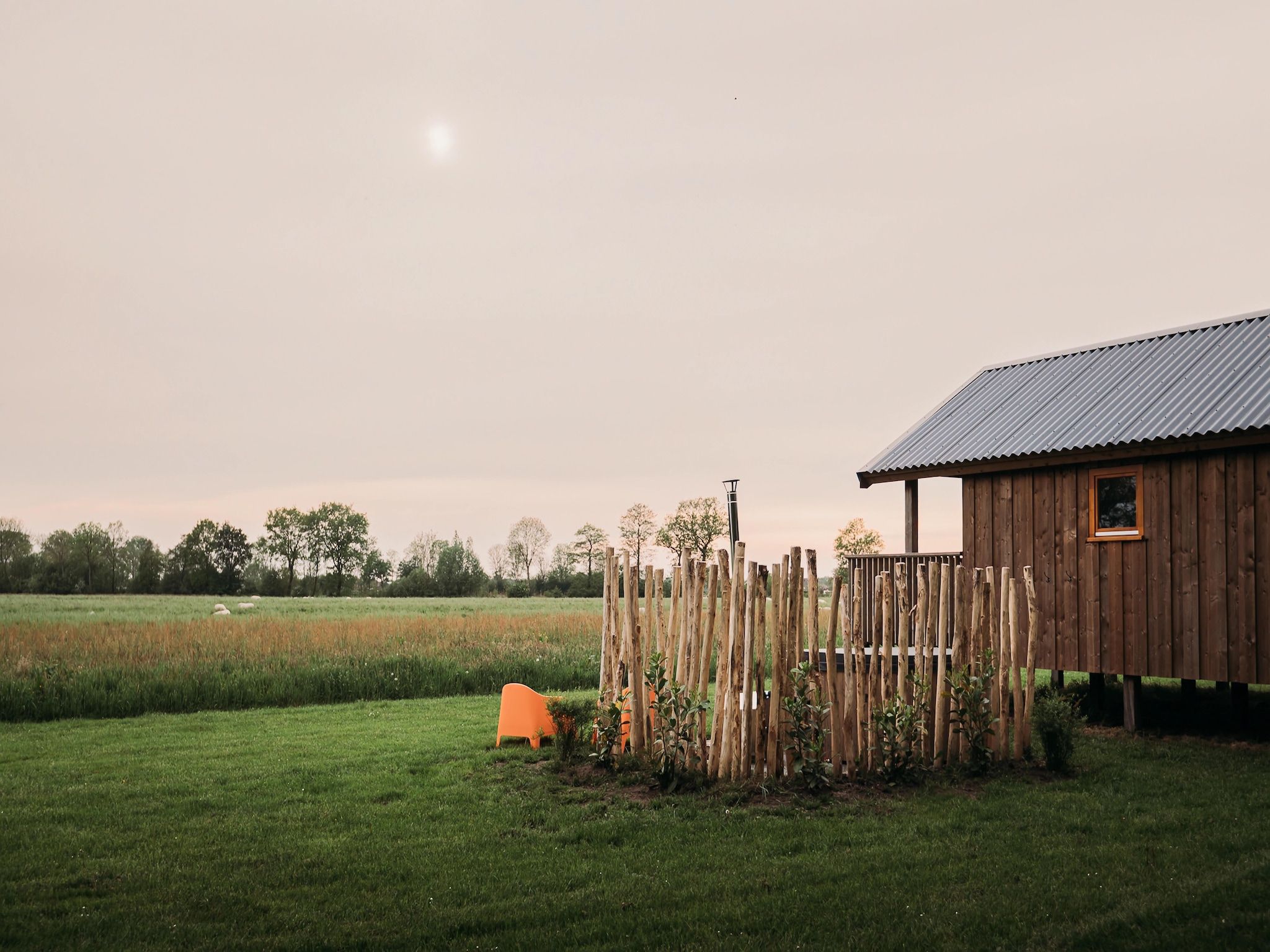 De tuin van Acker Lodges 4 in Ruinerwold