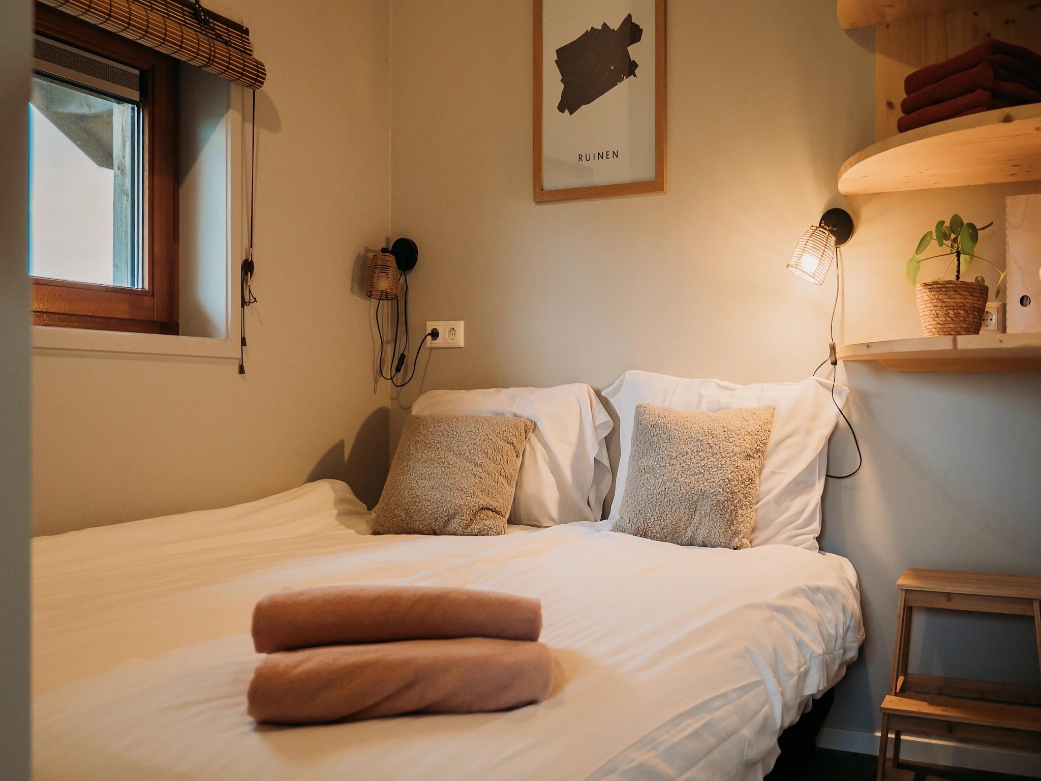 Een slaapkamer van Acker Lodges 4 in Ruinerwold