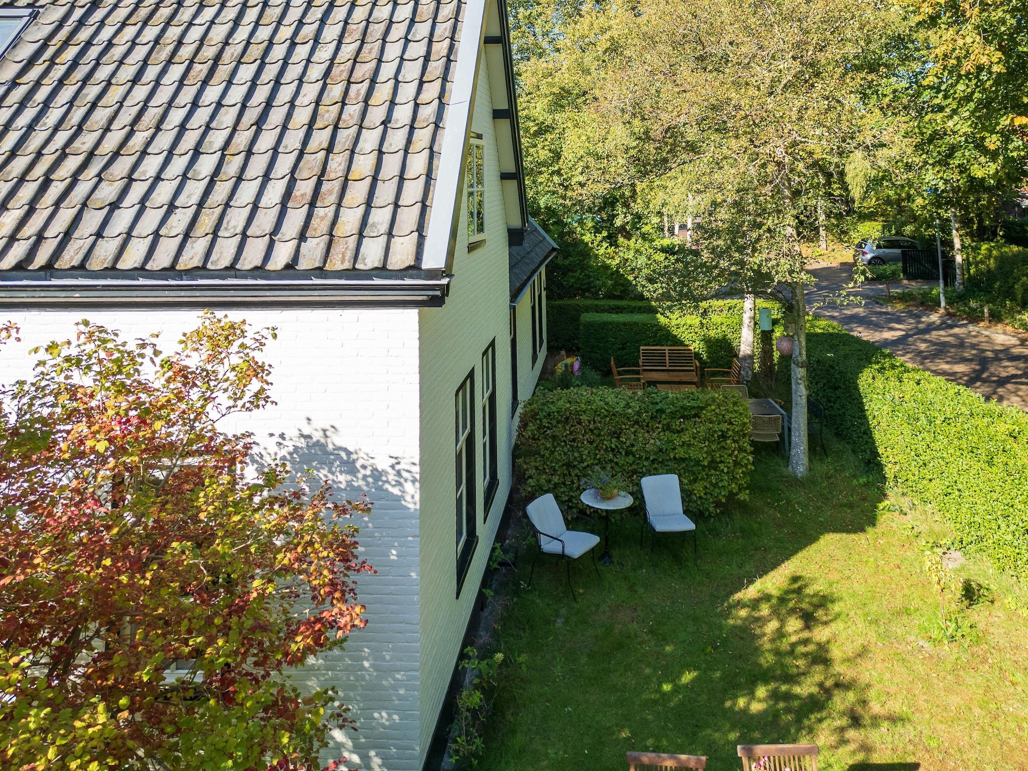Het terras van Vakantiehuis Fijn in Bergen