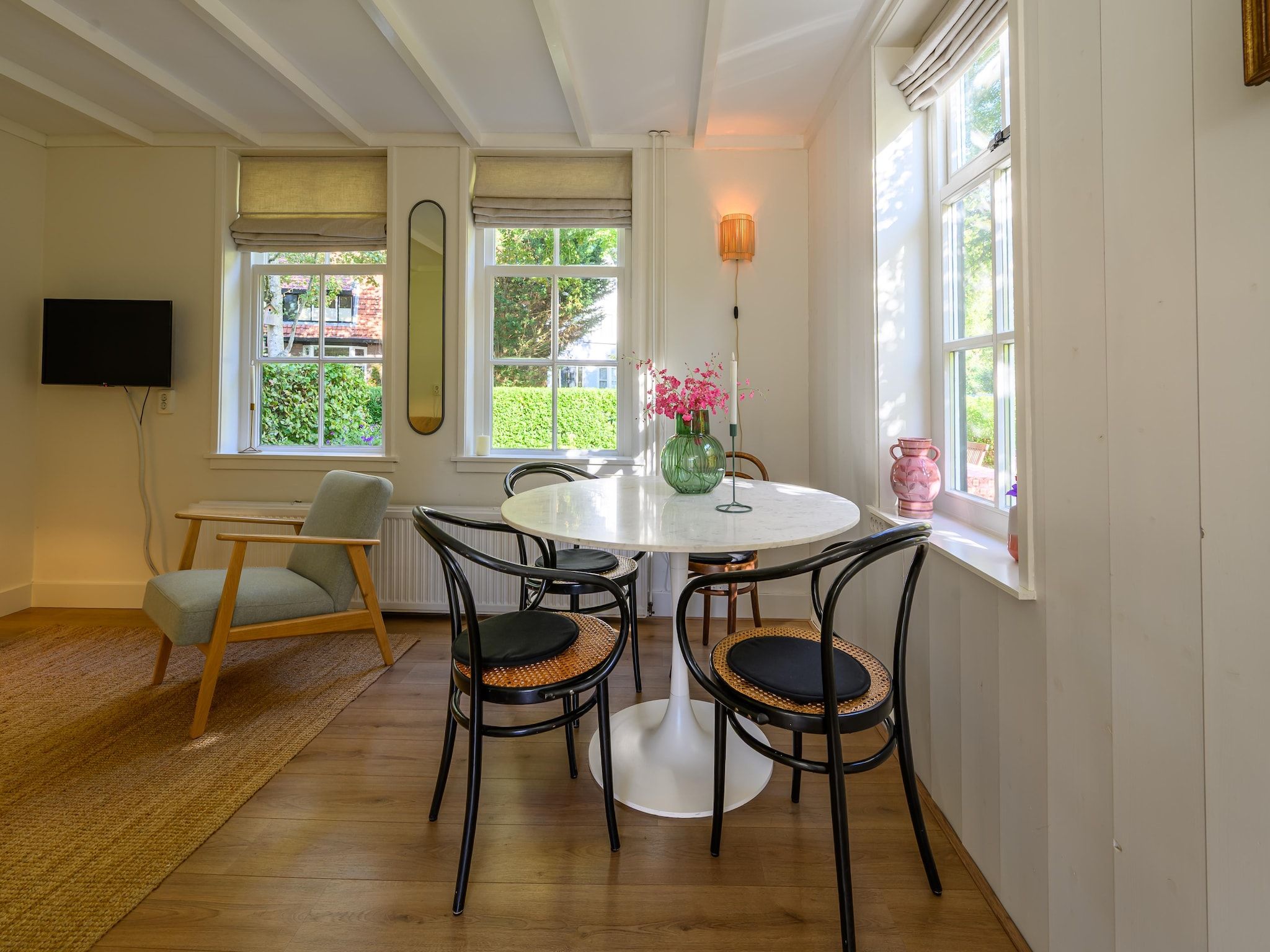 De eetkamer van Vakantiehuis Fijn in Bergen