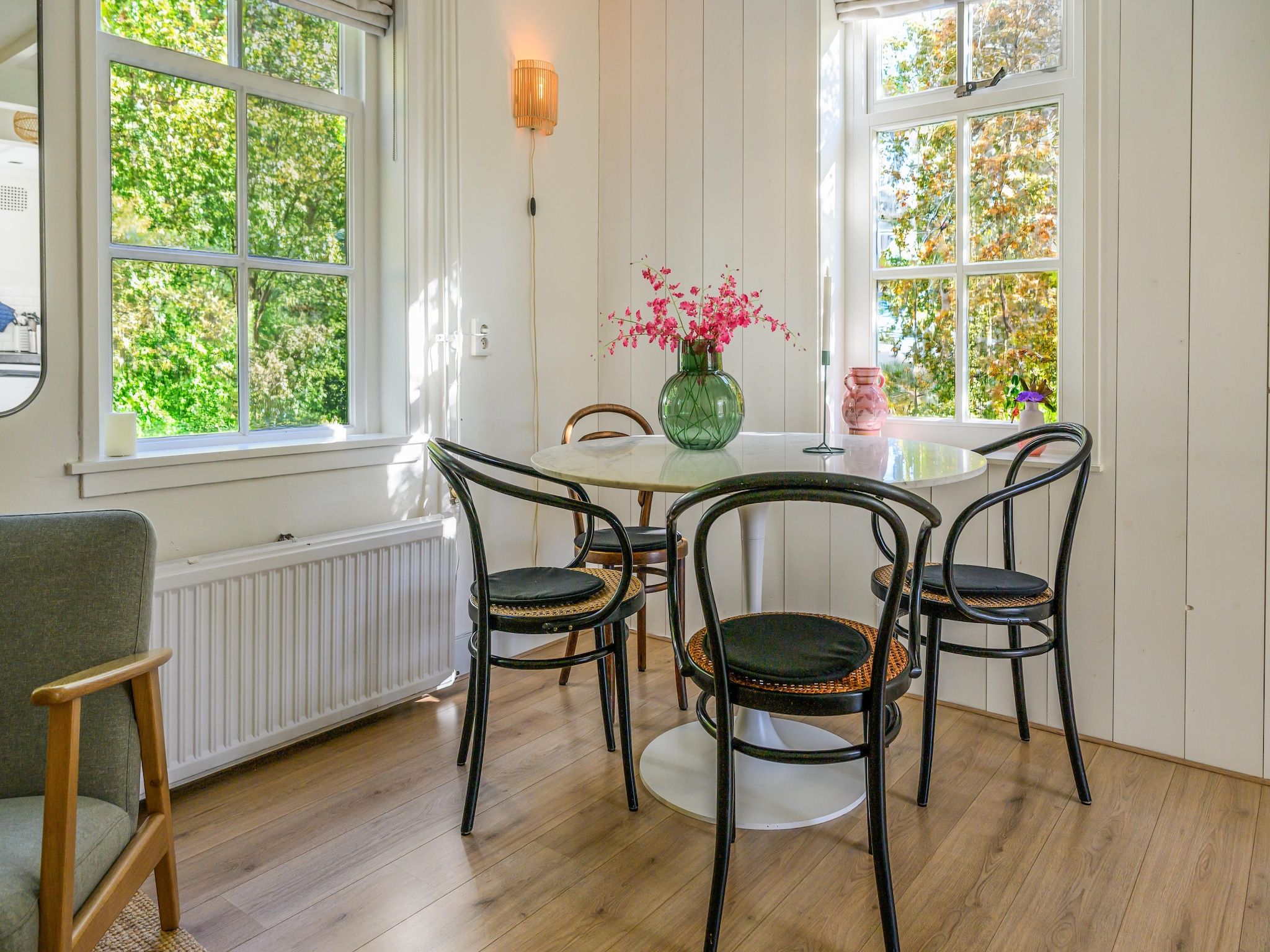 De eetkamer van Vakantiehuis Fijn in Bergen