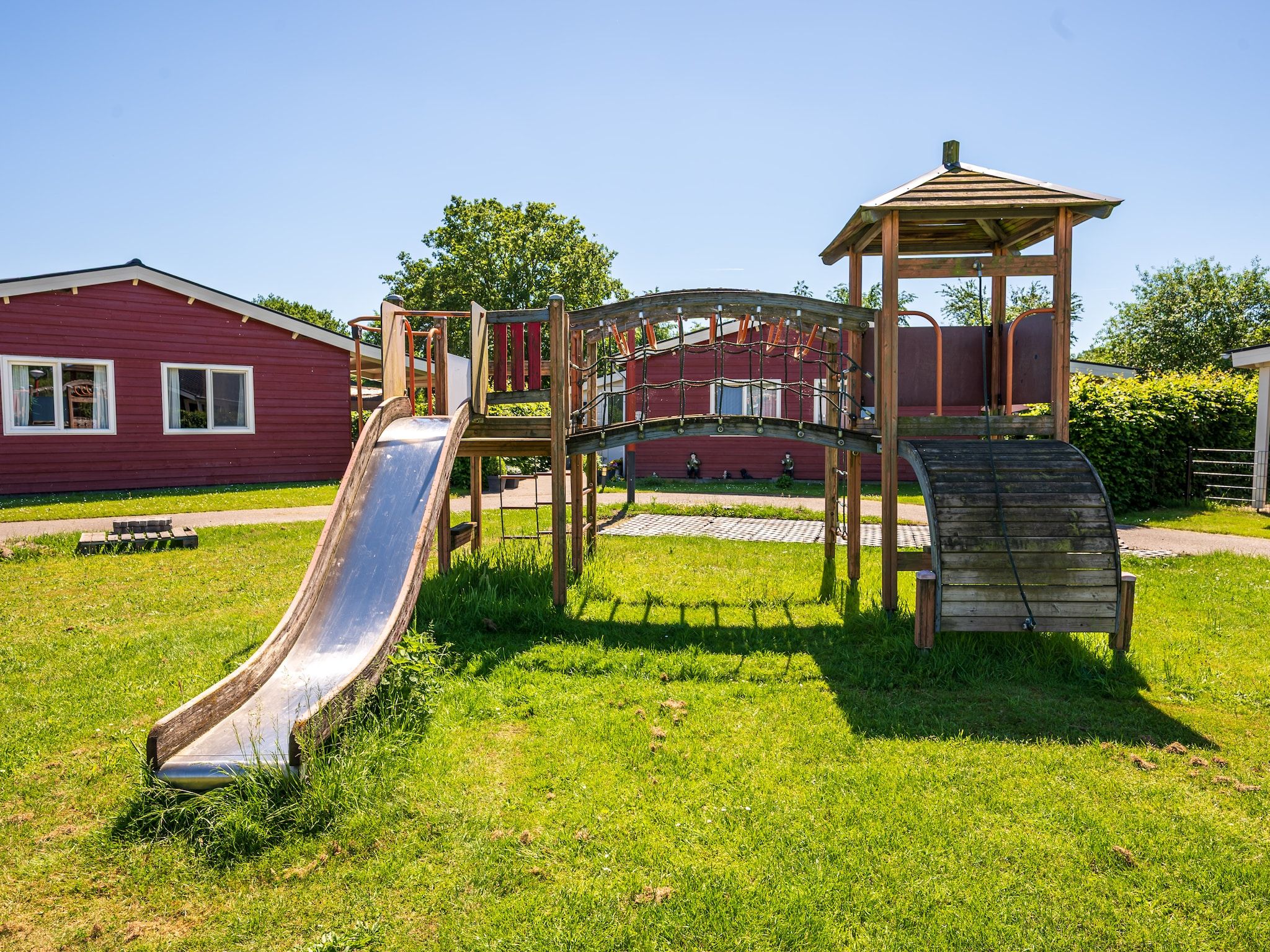 De tuin van Vakantiehuisje 20 in Someren-Heide