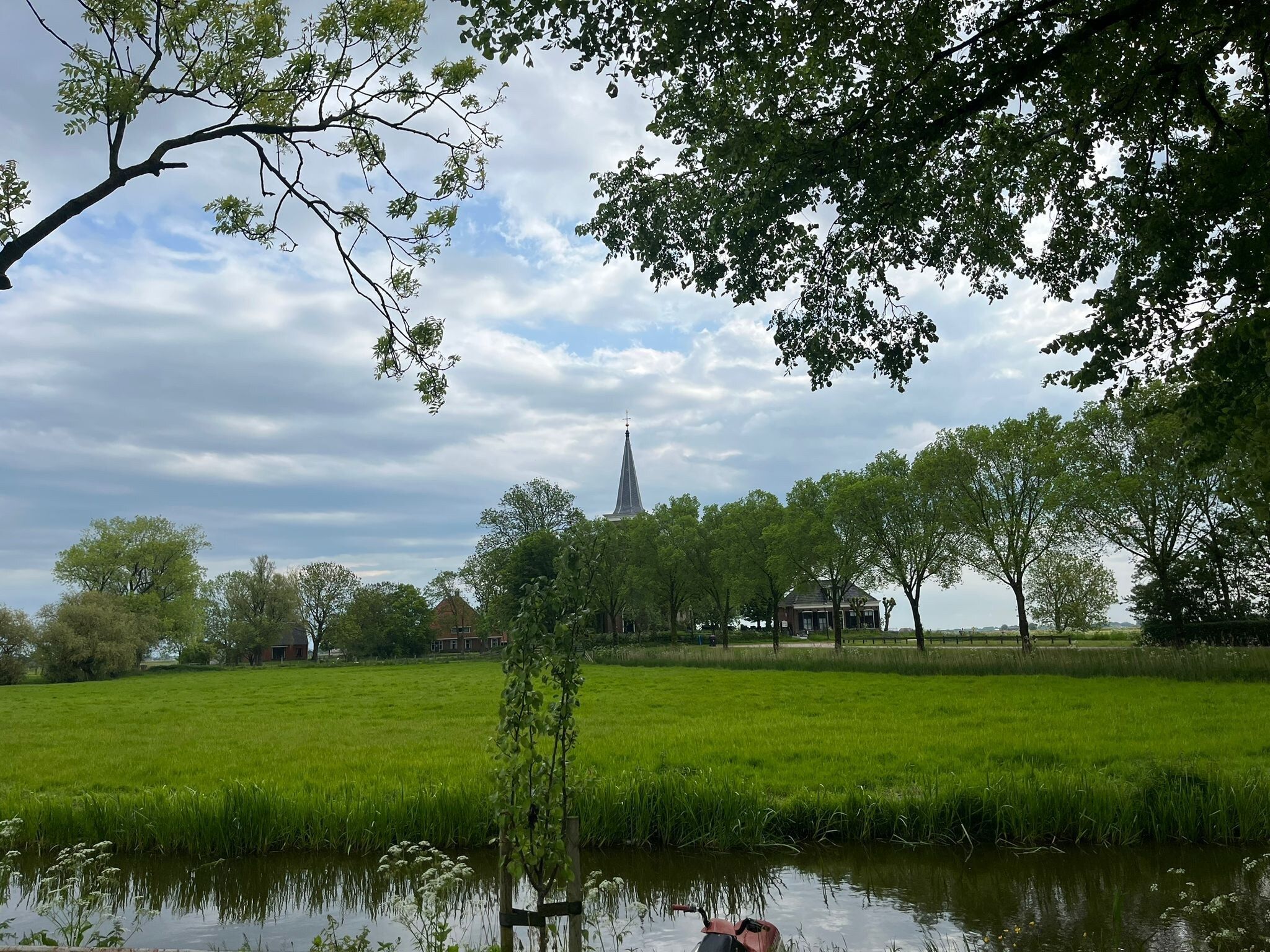 Het uitzicht vanaf Friese Villa in Leons in Leons