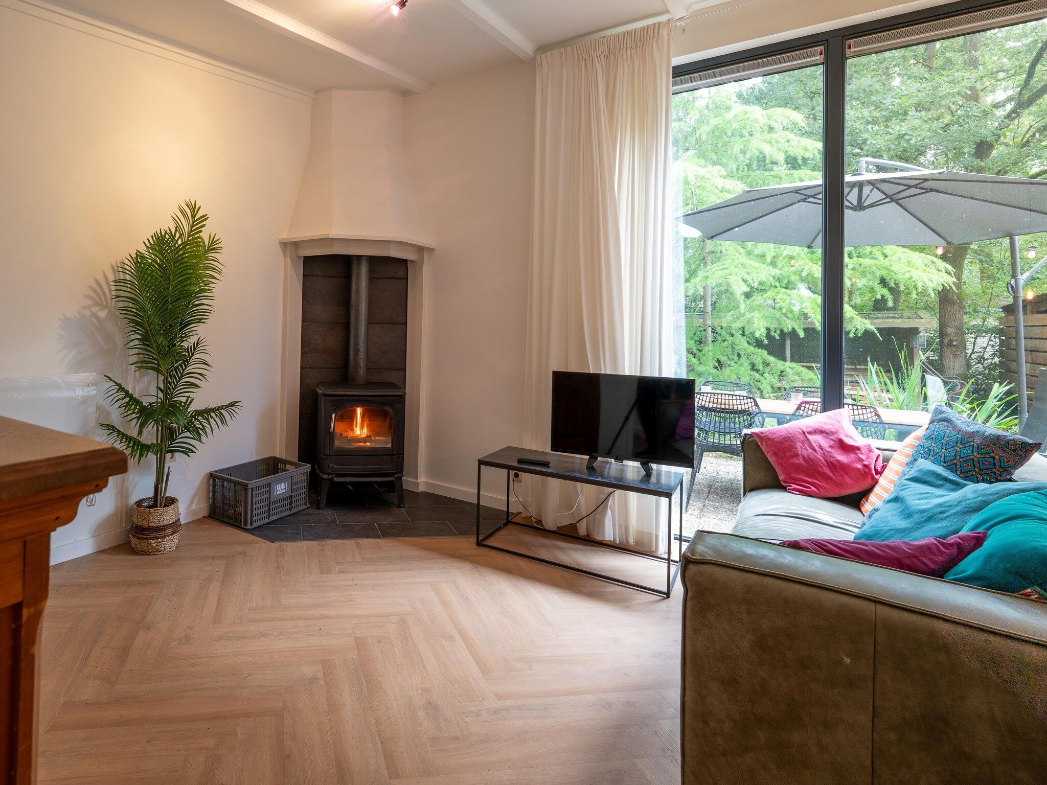 De woonkamer van Bos suite in Zelhem