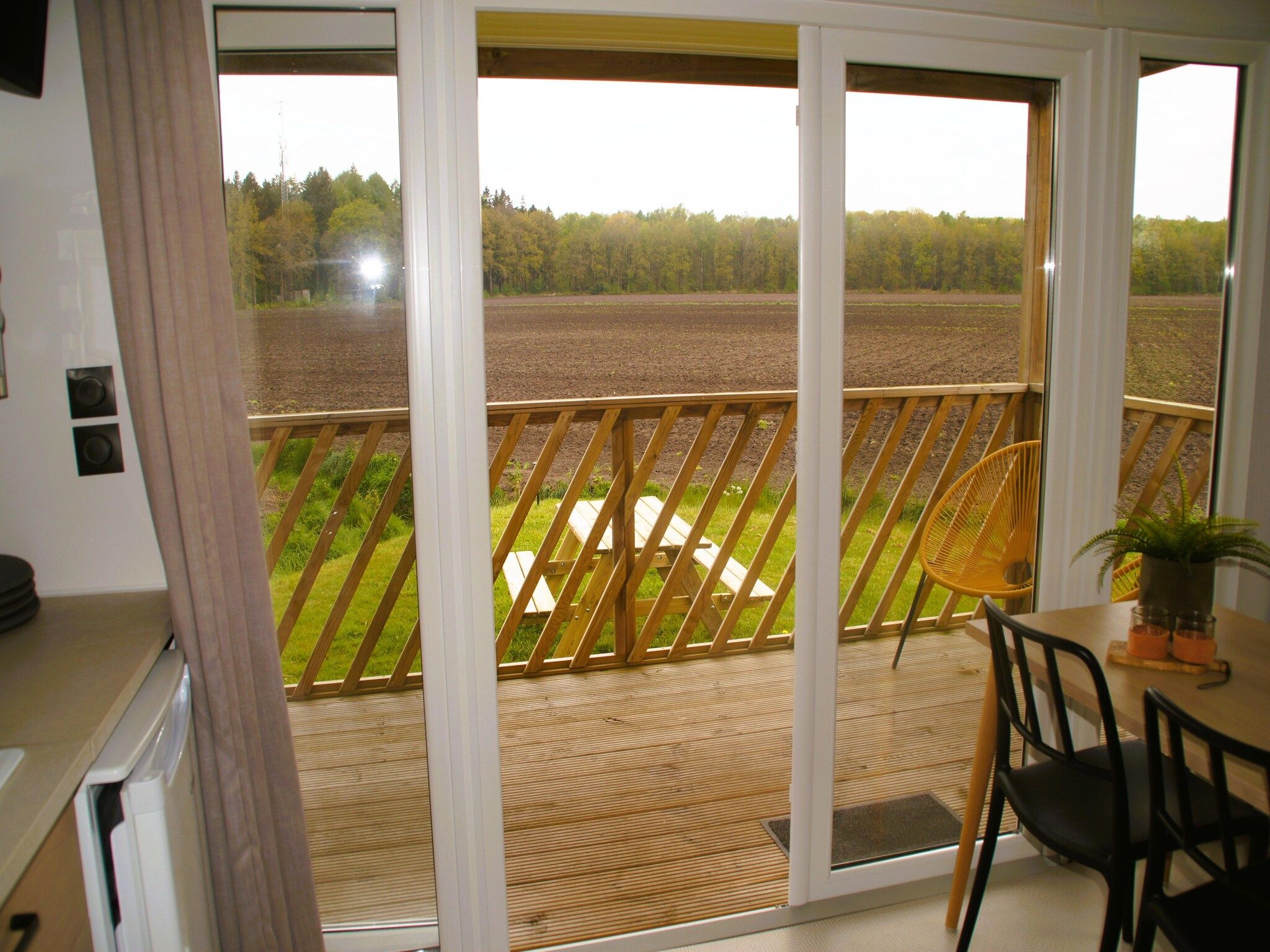 Het uitzicht vanaf Elperhof Leberenlodge in Schoonloo