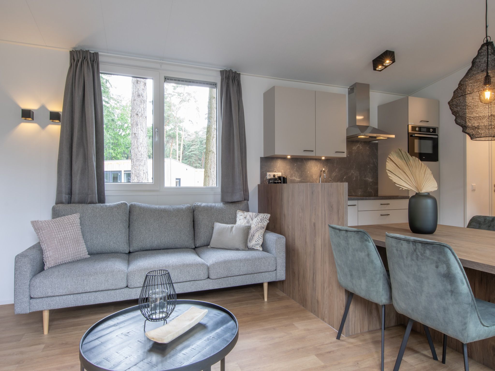 De woonkamer van Bospark 't Wolfsven 20 in Mierlo