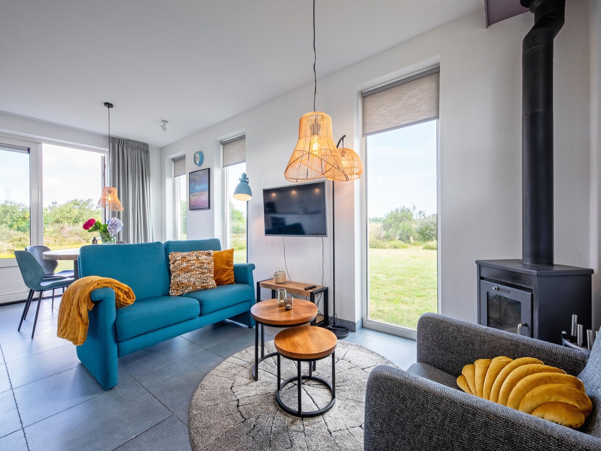 De woonkamer van Wulpenweid 12A in Den Burg