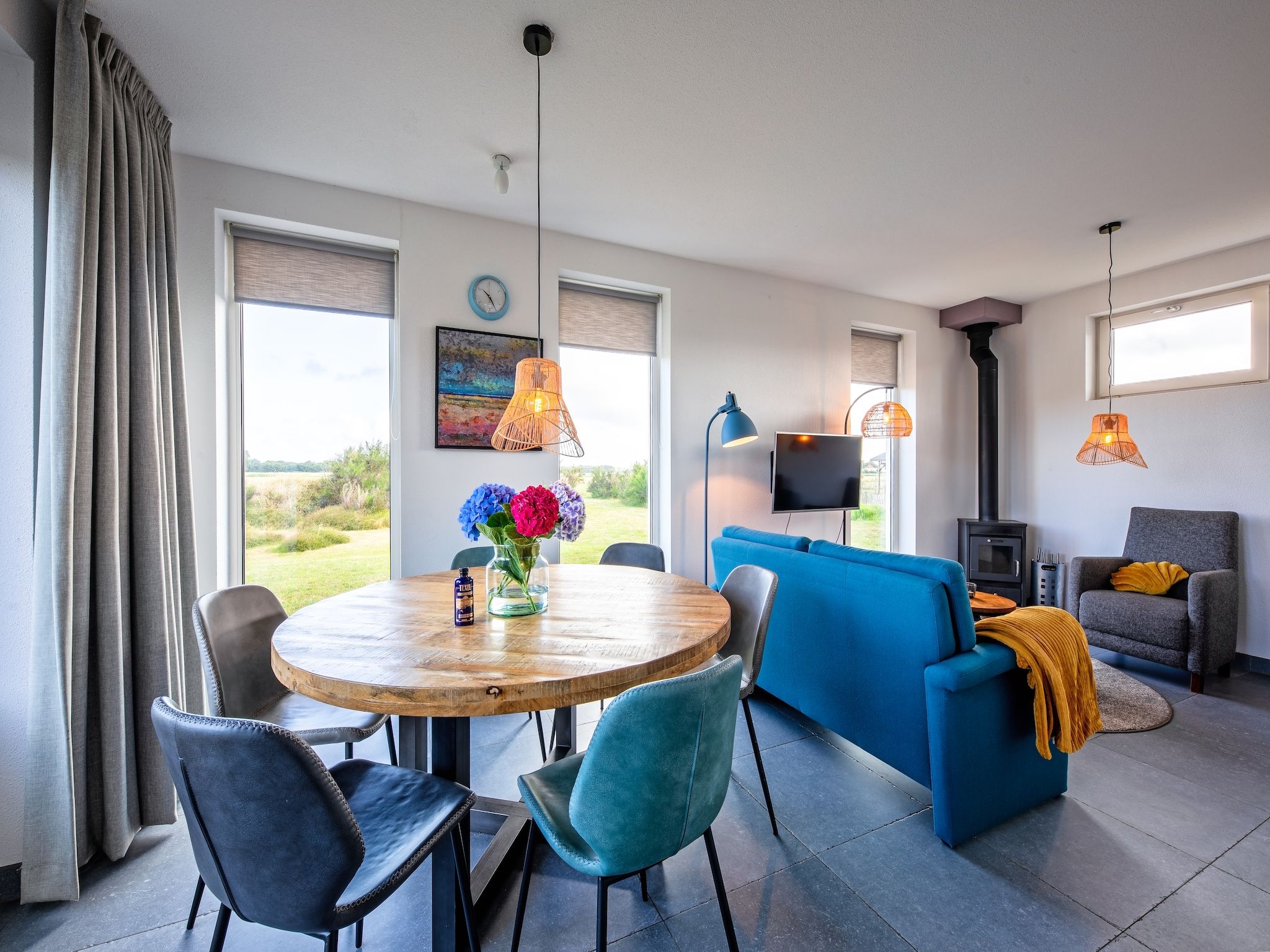 De woonkamer van Wulpenweid 12A in Den Burg