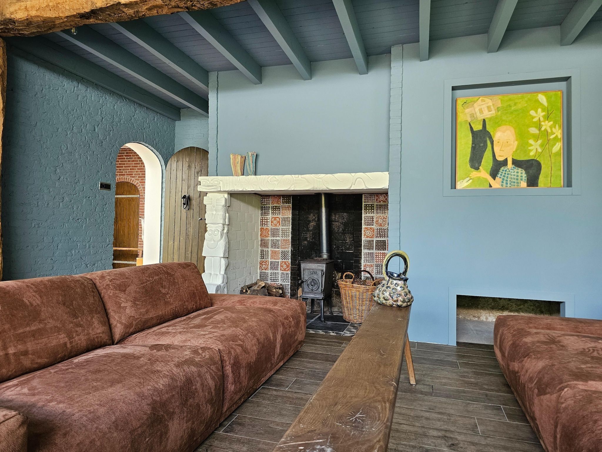 De woonkamer van Dorpswoning Het Tolhuis in Leende