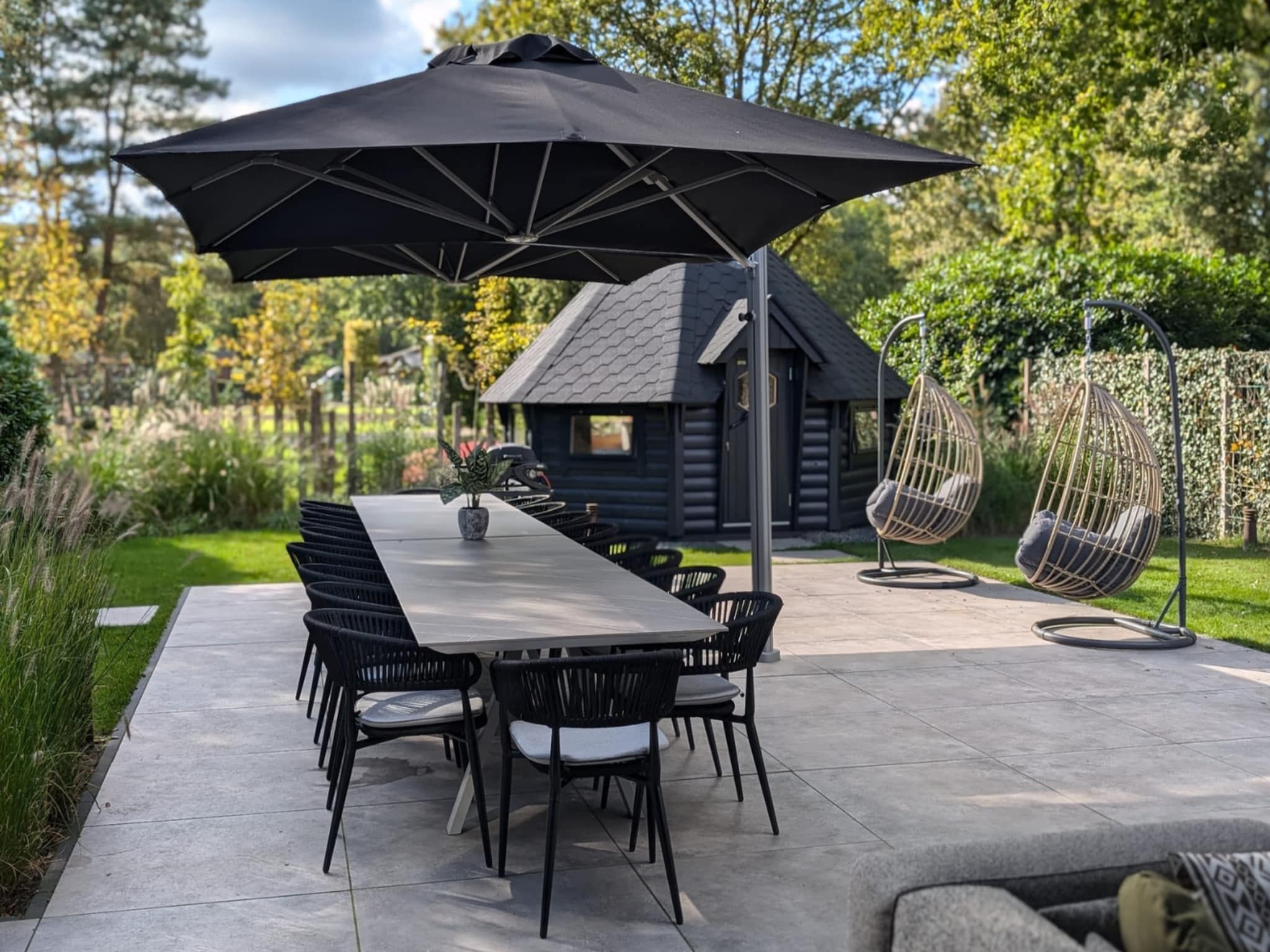 Het terras van Vakantiepark Latour 7 in Oirschot