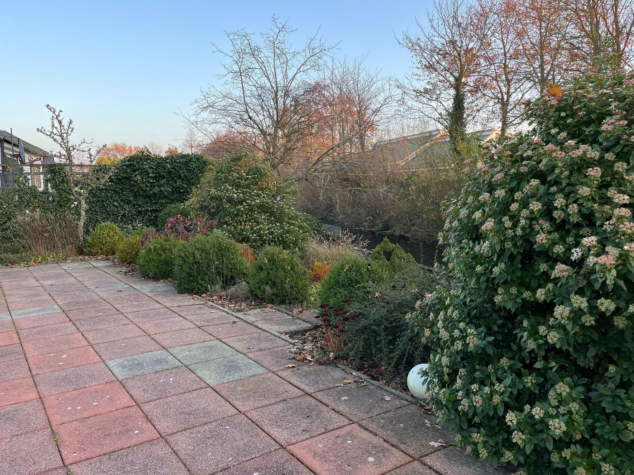Het terras van Fijne bungalow in Makkum in Friesland