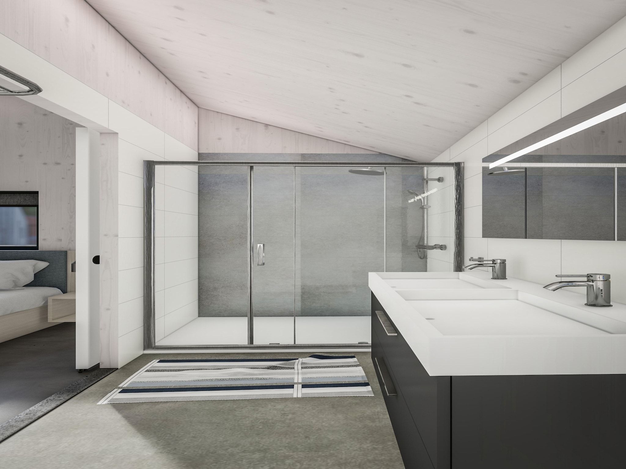 De badkamer van Vakantiepark Klein Vink 24 in Arcen