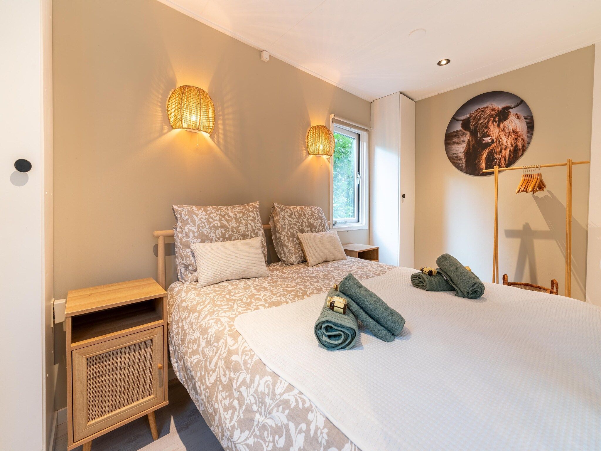 Een slaapkamer van Boshuisje Joy in Gelderland