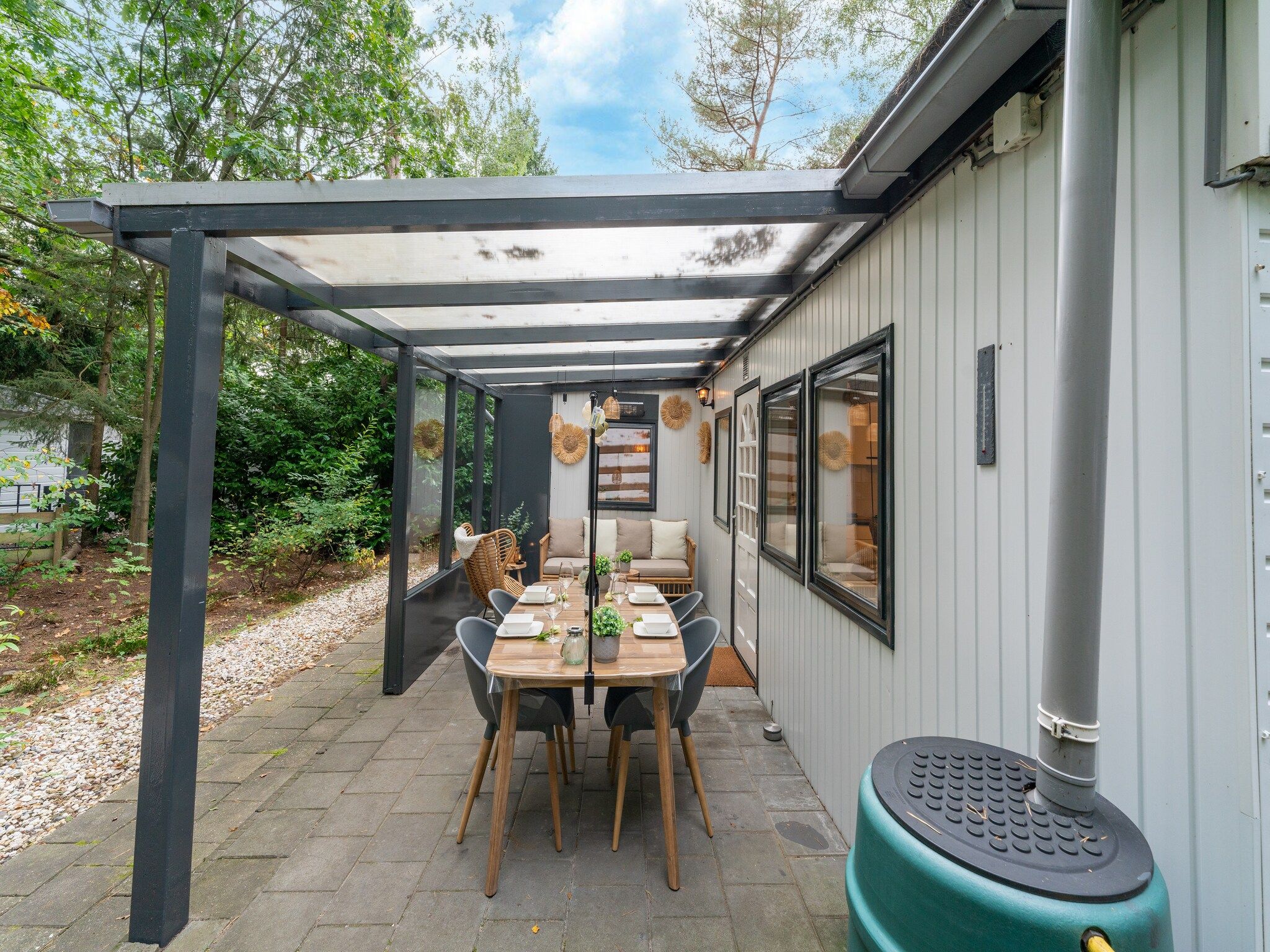 De buitenkant van Boshuisje Joy in Gelderland